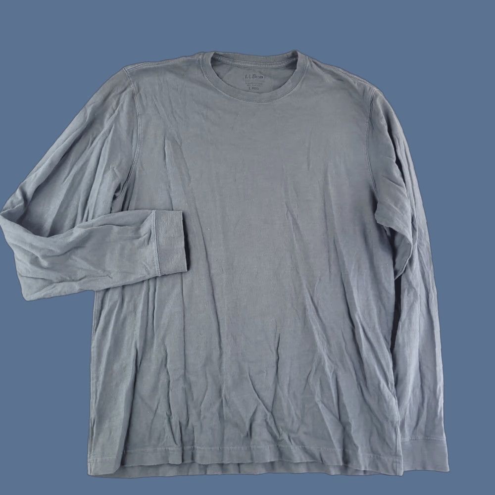 Vintage LL Bean Shirt Mens Large Green Pocket Tee Long Sleeve Crew Neck Organic Cotton T-Shirt Pockets More Likely - Mens Size US L / EU 52-54 / 3 - 1 Thumbnail