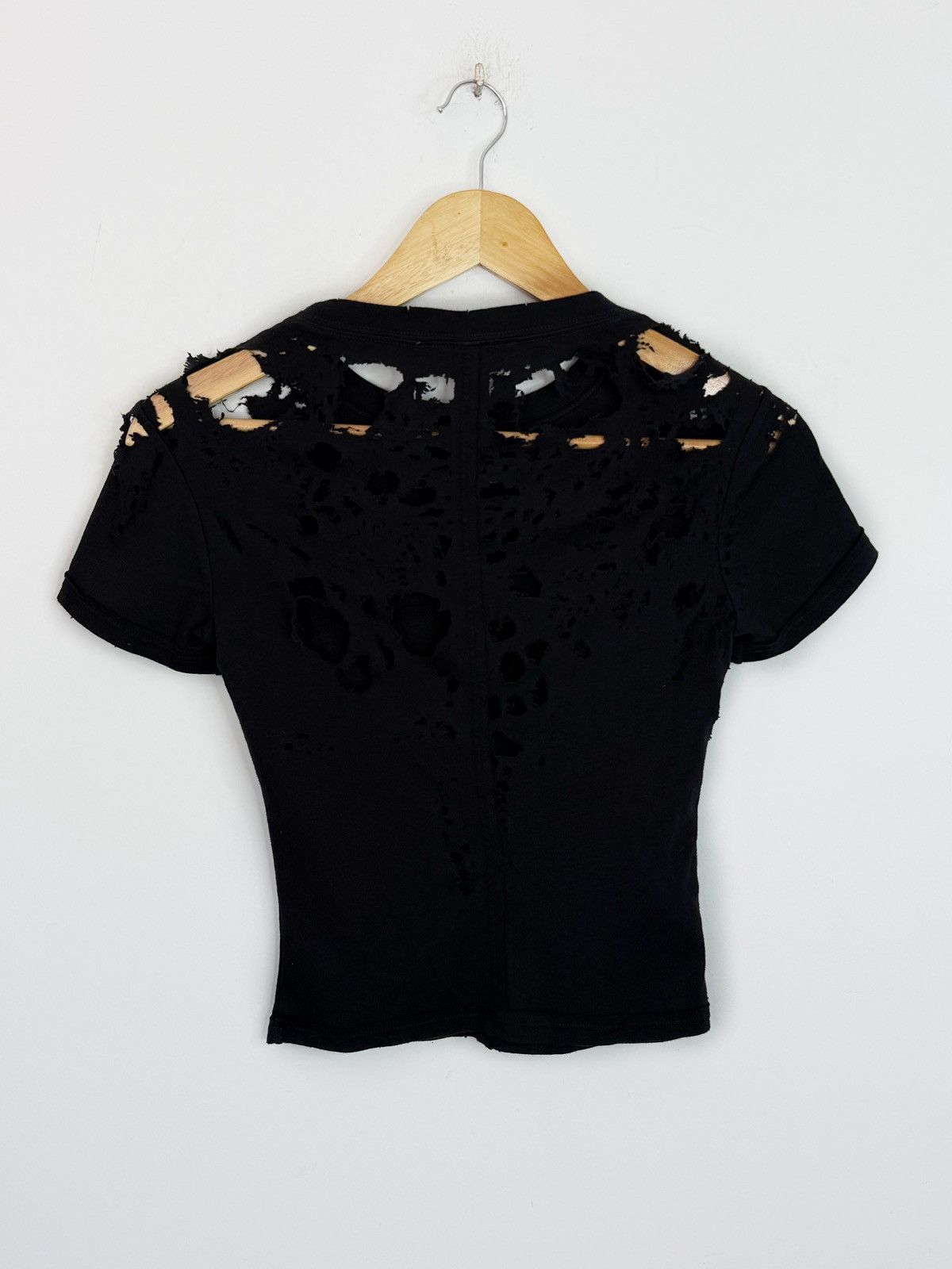 Eckhaus Latta Eckhaus Latta Black Distressed Lapped Baby T-Shirt Size S / US 4 / IT 40 - 5 Thumbnail
