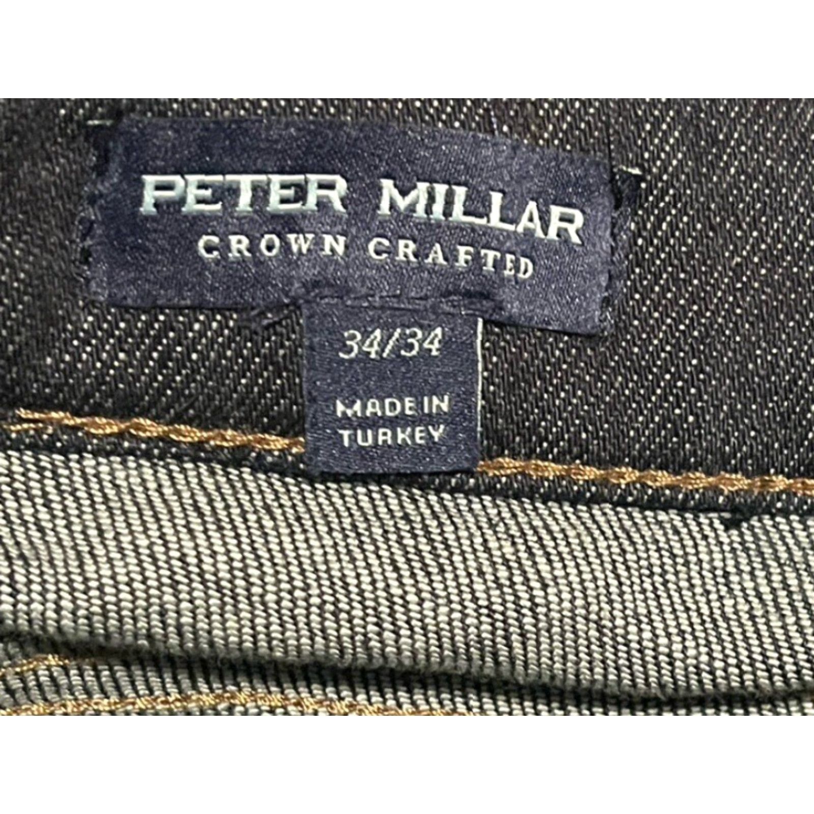Peter Millar Peter Millar Jeans Mens 34x34 (Actual 34x27.5) Blue Crown Crafted Denim 5-Pocket Button Zipper Logo Regular Tapered Size US 34 / EU 50 - 3 Thumbnail