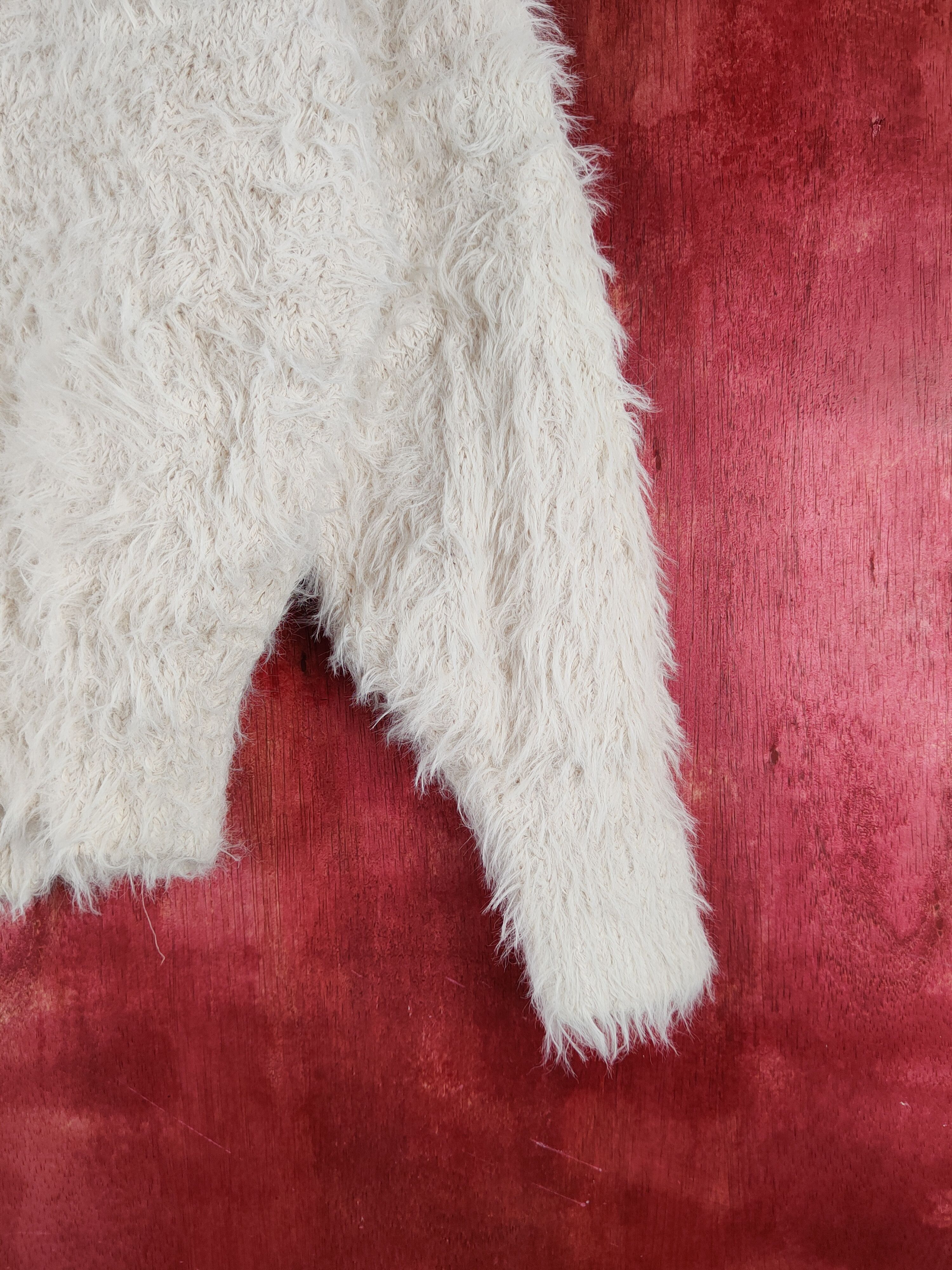 GU GU Cream Shag Shaggy Fur Mohair Knitwear #S2181 Size S / US 4 / IT 40 - 6 Thumbnail