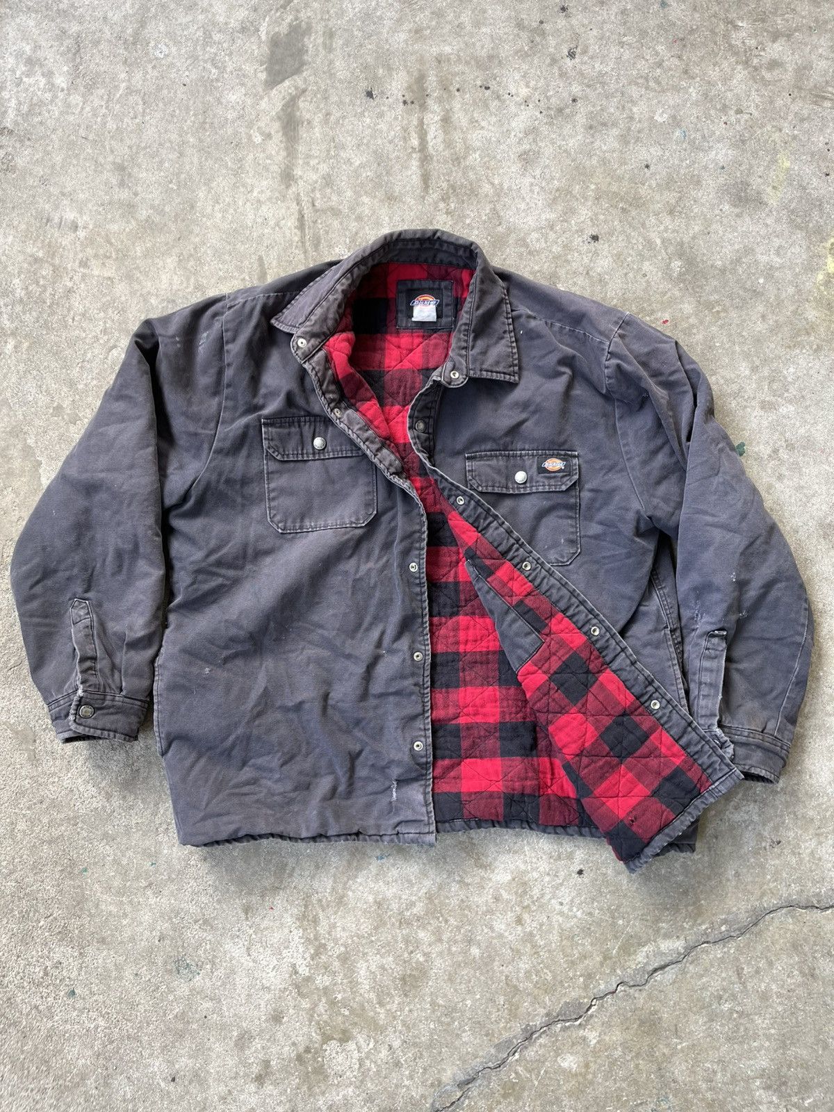 Dickies × Vintage Vintage Dickies Flannel Lined Work Jacket Size US XL / EU 56 / 4 - 2 Thumbnail