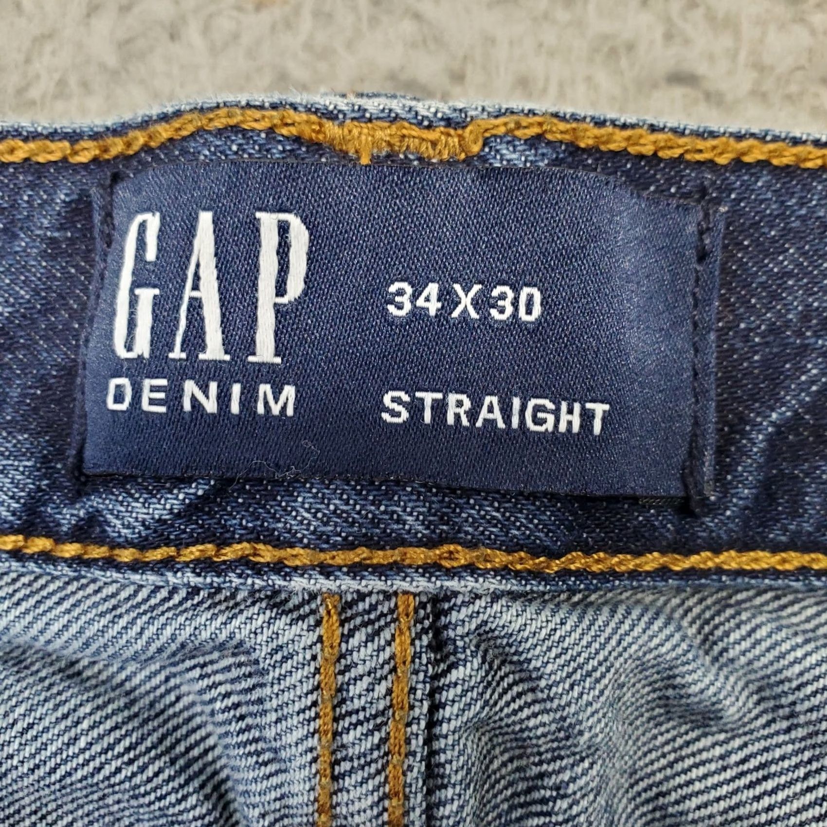 Gap Gap Mens Jeans 34 Blue Denim Straight Stretch Flat Front Medium Wash 5-Pocket Design Regular Inseam 30.5" Vintage: No Size US 34 / EU 50 - 6 Thumbnail