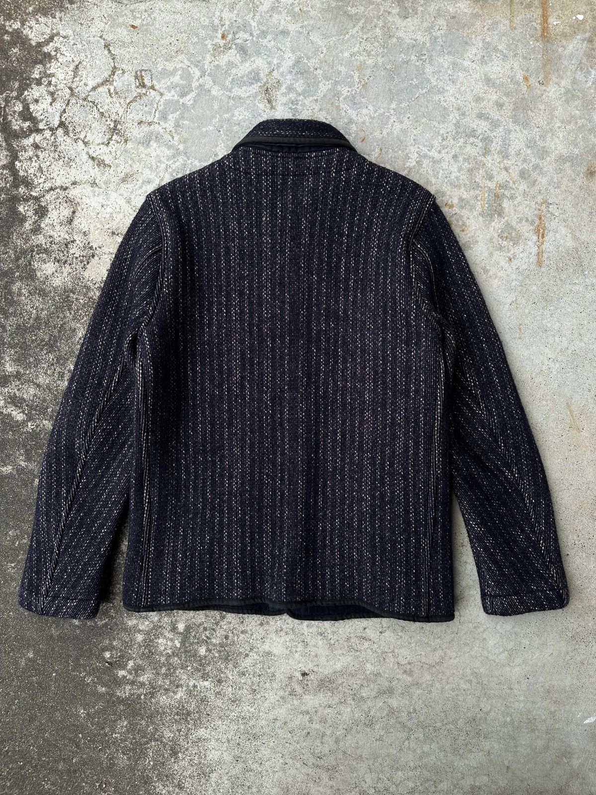 Full Count & Co. Brown’s Beach Cloth Wool Salt peper Navy Shadow Striped Jkt Size US M / EU 48-50 / 2 - 2 Thumbnail