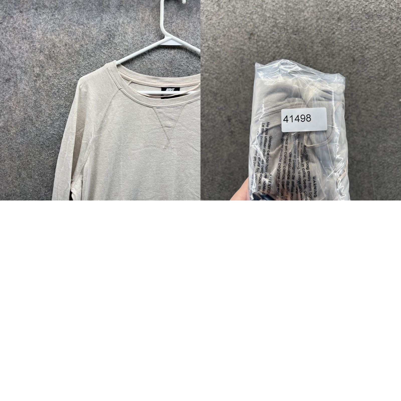 Nike Nike Sweatshirt Womens Large Beige Lightweight Jersey Crewneck Pullover Logo Size L / US 10 / IT 46 - 8 Thumbnail