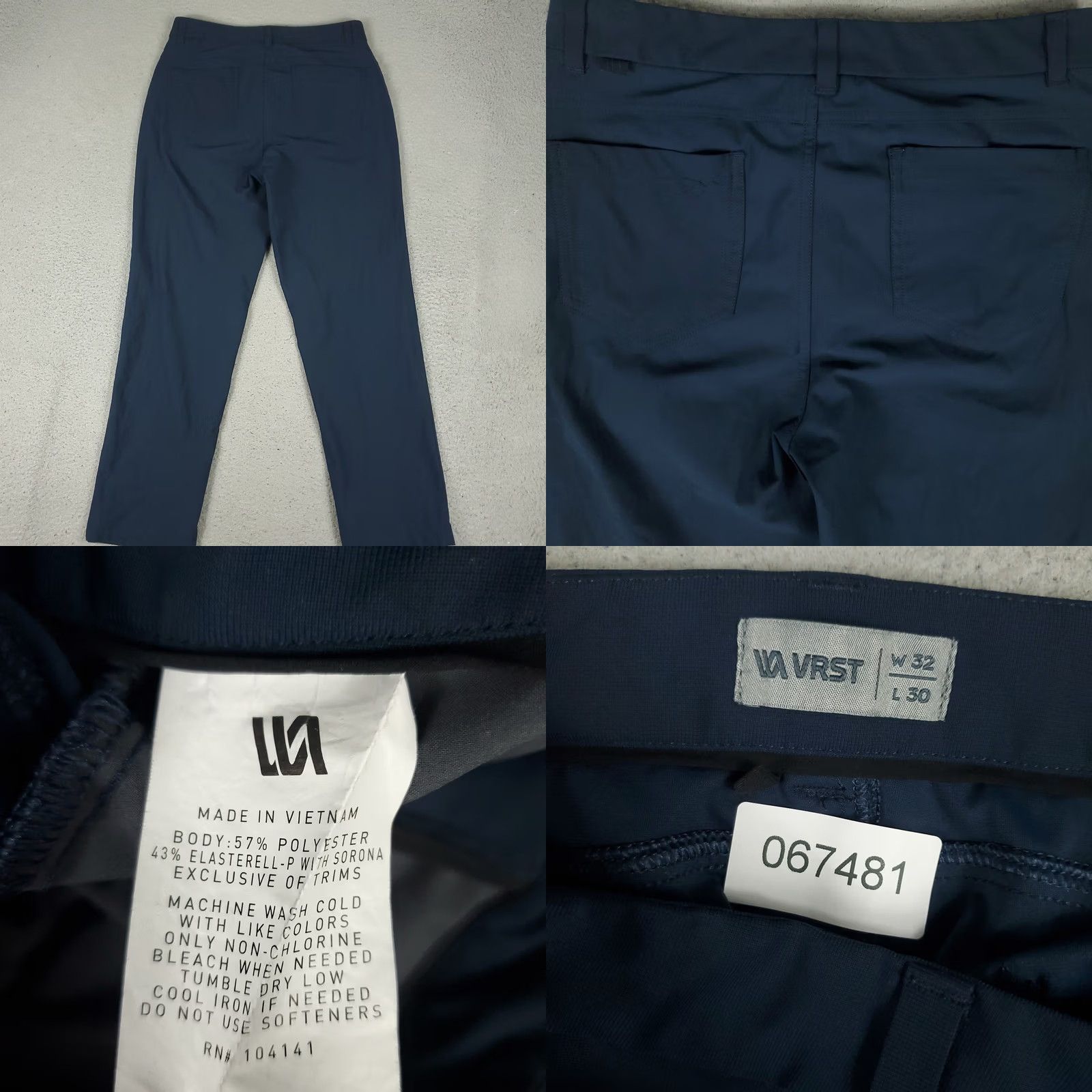 Vintage VRST Pants Mens 32x28 Blue Stretch 5-Pocket Chino Trousers Size US 32 / EU 48 - 8 Thumbnail