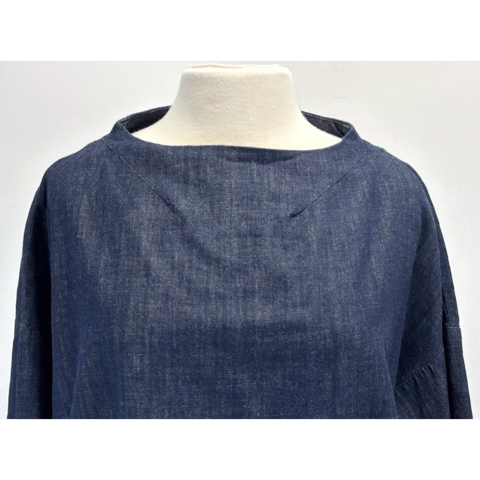 Zara VINTAGE Zara Denim Shift Dress Small Women’s Blue Pockets Funnel Neck Retro Size S / US 4 / IT 40 - 5 Thumbnail