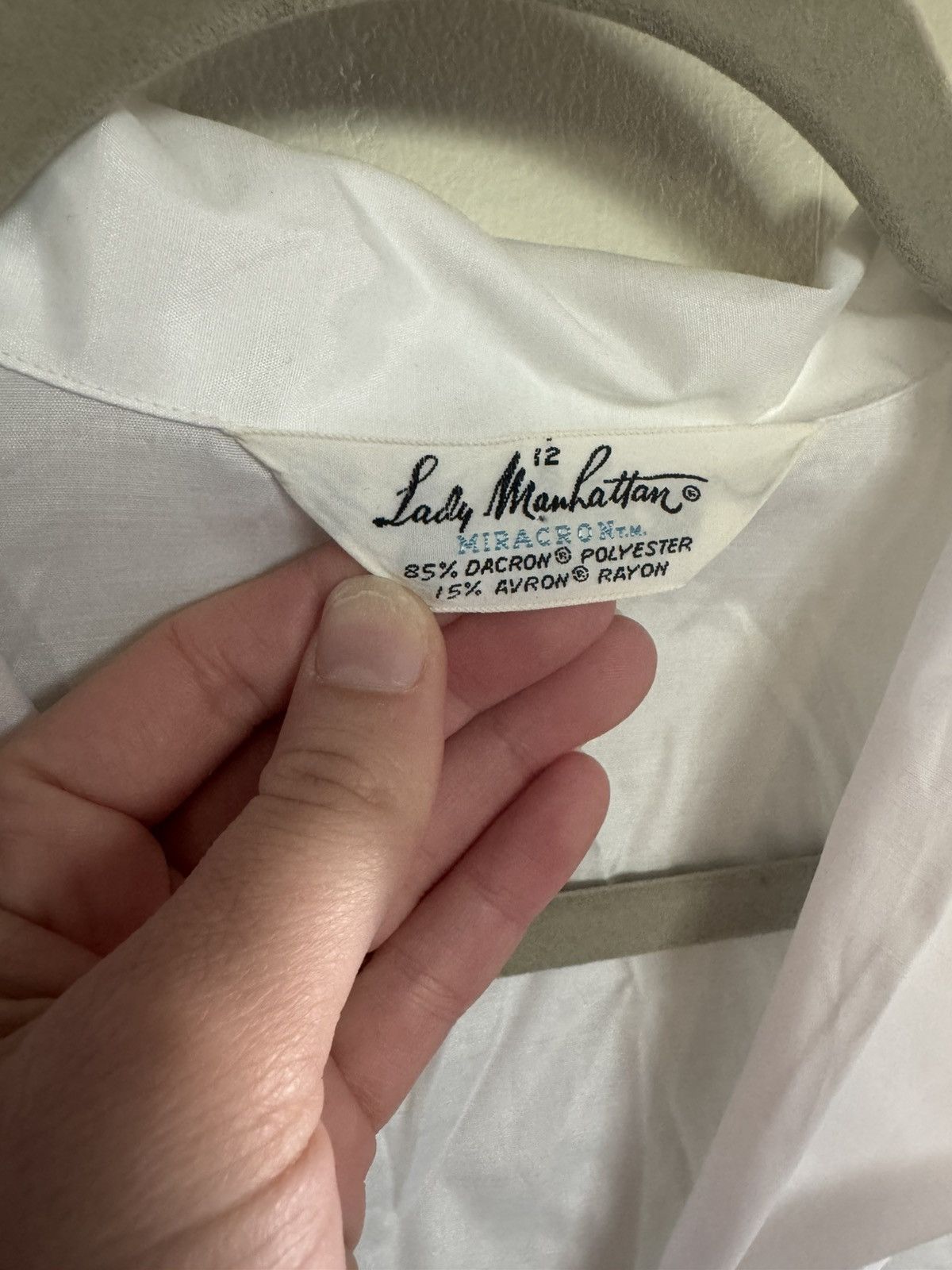 Other Vintage Lady Manhattan White Blouse Size 12 Button Up Size XL / US 12-14 / IT 48-50 - 2 Thumbnail