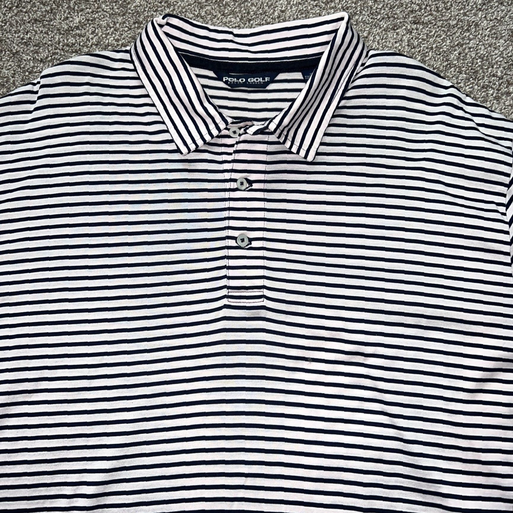 Ralph Lauren VINTAGE Polo Golf Ralph Lauren Blue Striped Polo Mens XL Size US XL / EU 56 / 4 - 2 Thumbnail
