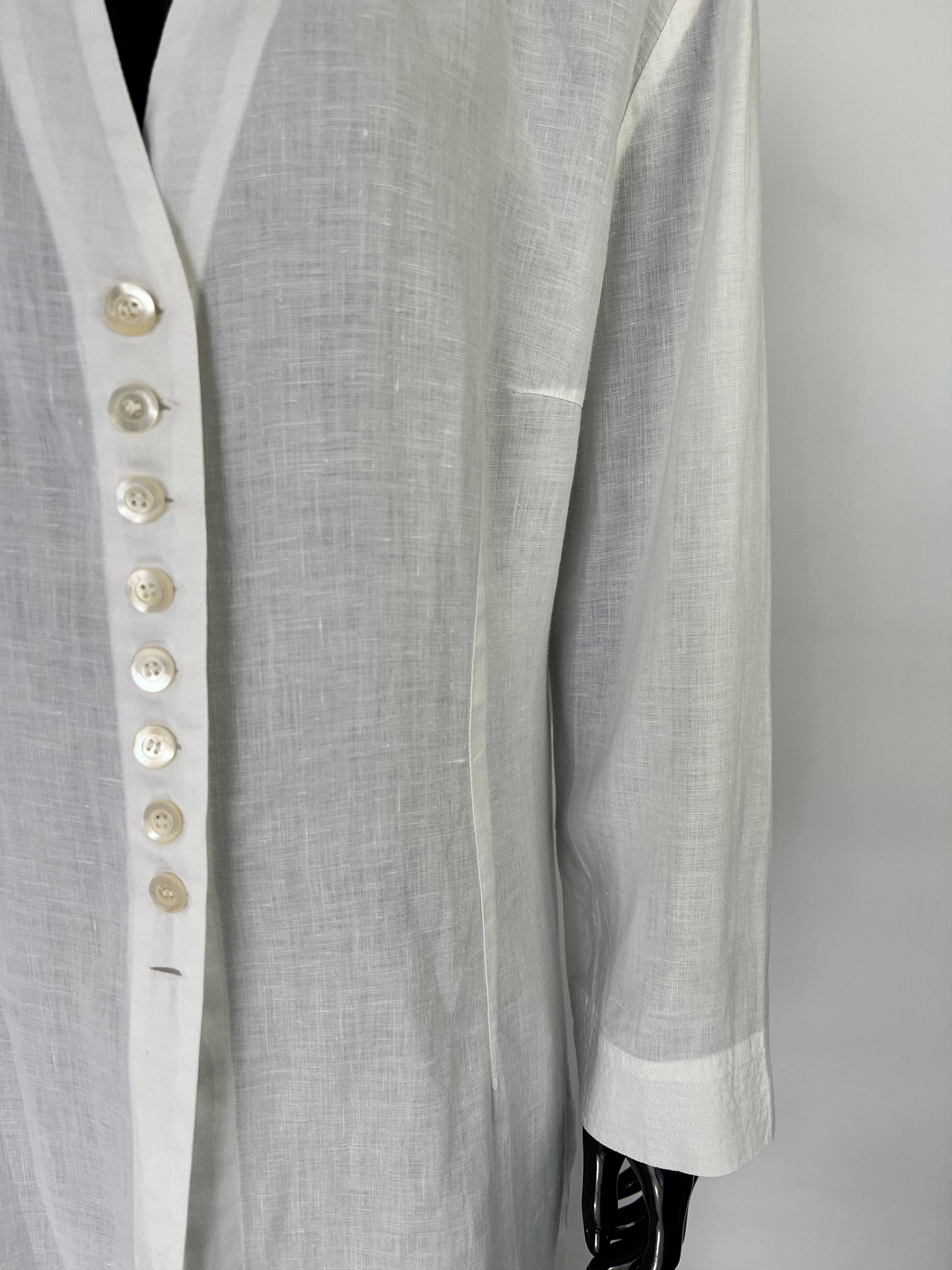 Other All In All 100% Linen Long Sleeve Button Shirt Dress IT50 Size XXL / US 16-18 / IT 52-54 - 7 Thumbnail