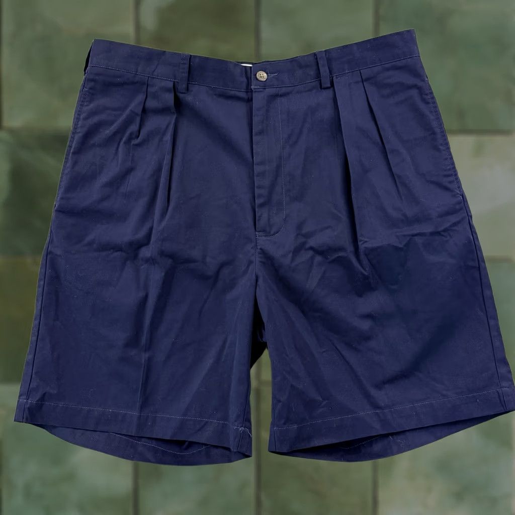 Ralph Lauren VINTAGE Ralph Lauren Polo The Classic Golf Shorts Mens 36 Blue Pleated Chino Cotton Canvas Polo Ralph Lauren Logo Zipper Front Pocket Size US M / EU 48-50 / 2 - 1 Thumbnail