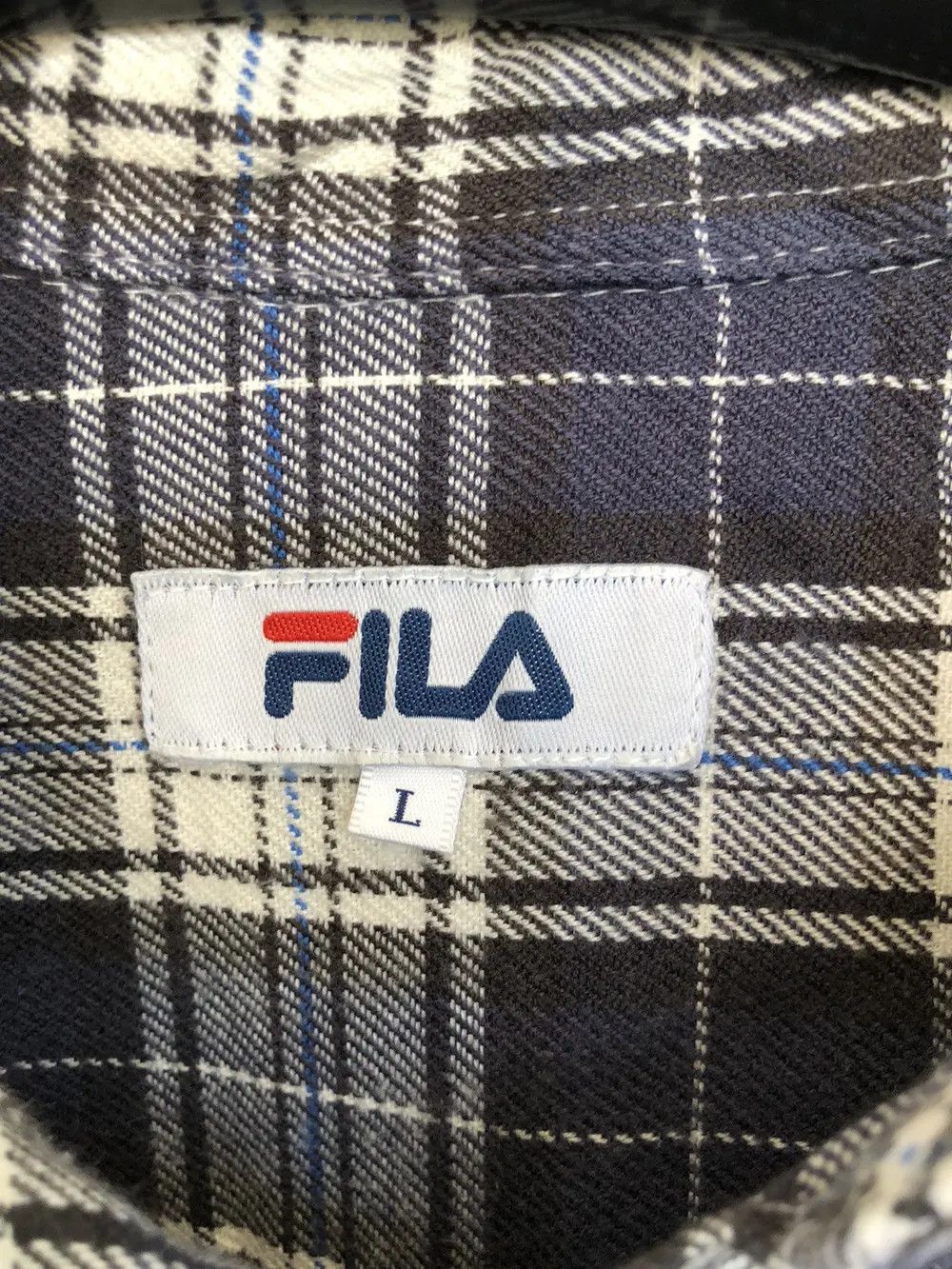 Fila × Flannel Vintage Fila Plaid Tartan Flannel Shirt 👕 Size US L / EU 52-54 / 3 - 3 Thumbnail
