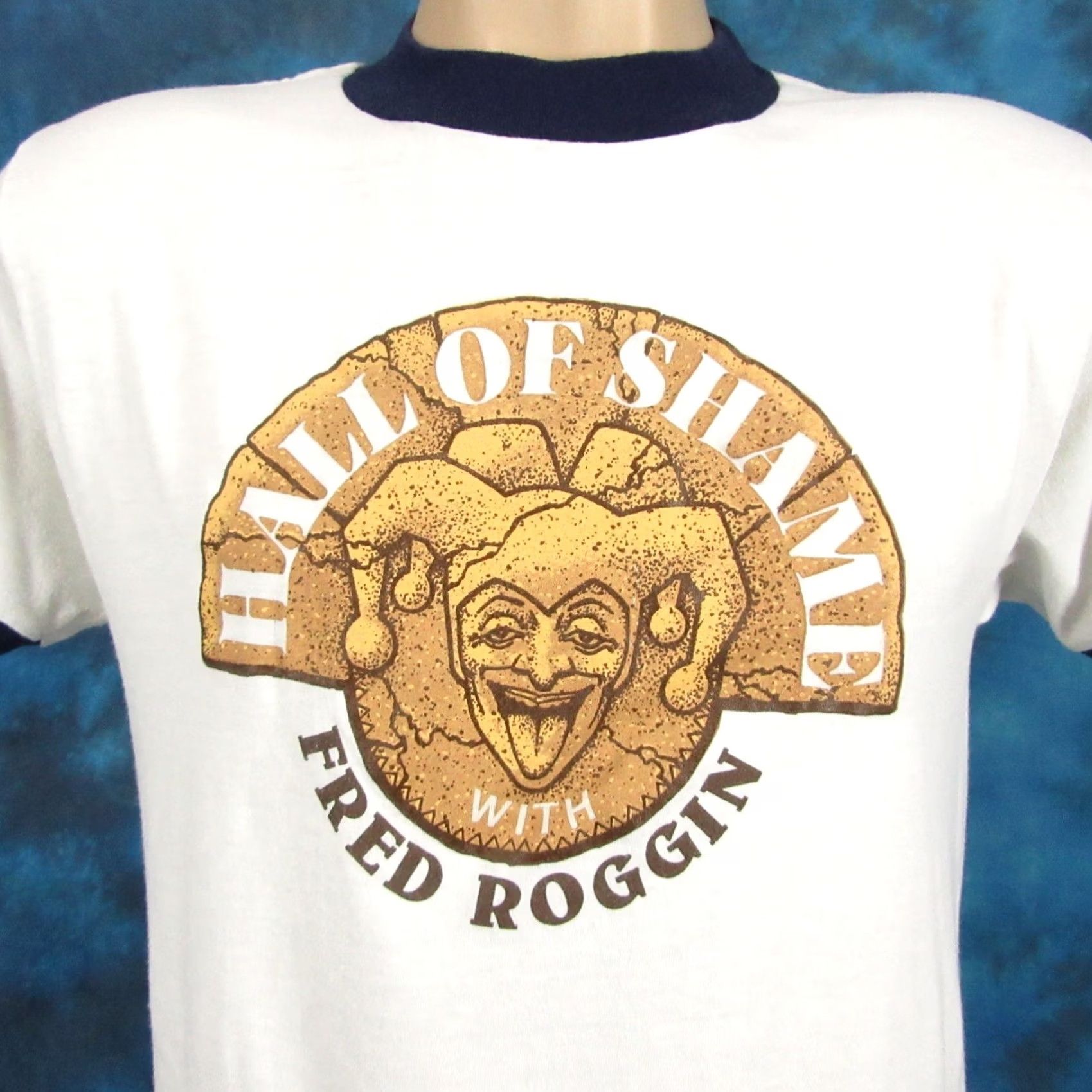 FRED vtg 80s NBC FRED ROGGIN HALL OF SHAME LOS ANGELES TV RINGER T-Shirt S california shirts Mens White 80s 90s Size US S / EU 44-46 / 1 - 2 Thumbnail