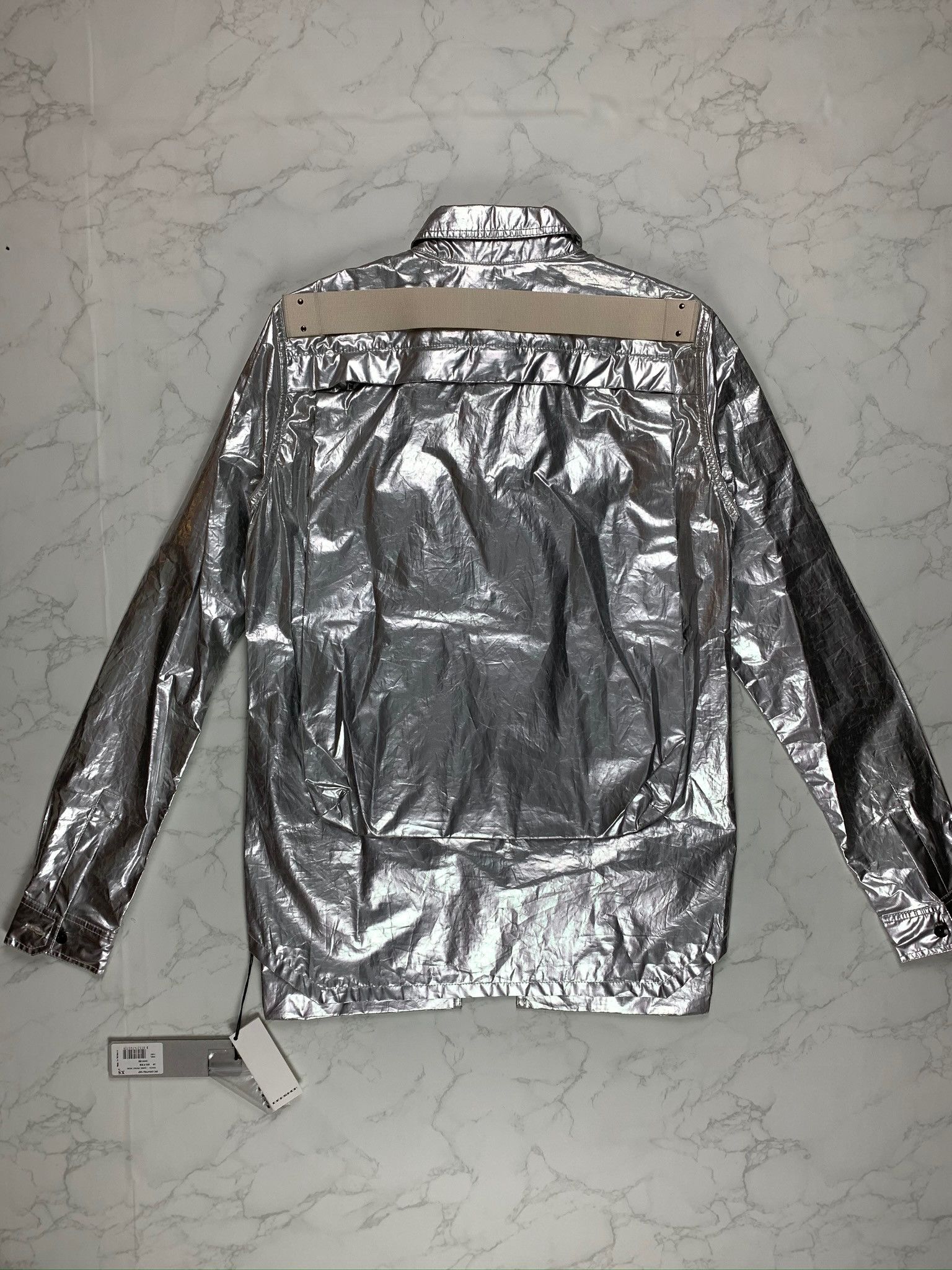 Rick Owens × Rick Owens Drkshdw 🔥80% OFF🔥 Rick Owens Silver Cargo Pocket Overshirt Size US XS / EU 42 / 0 - 16 Thumbnail