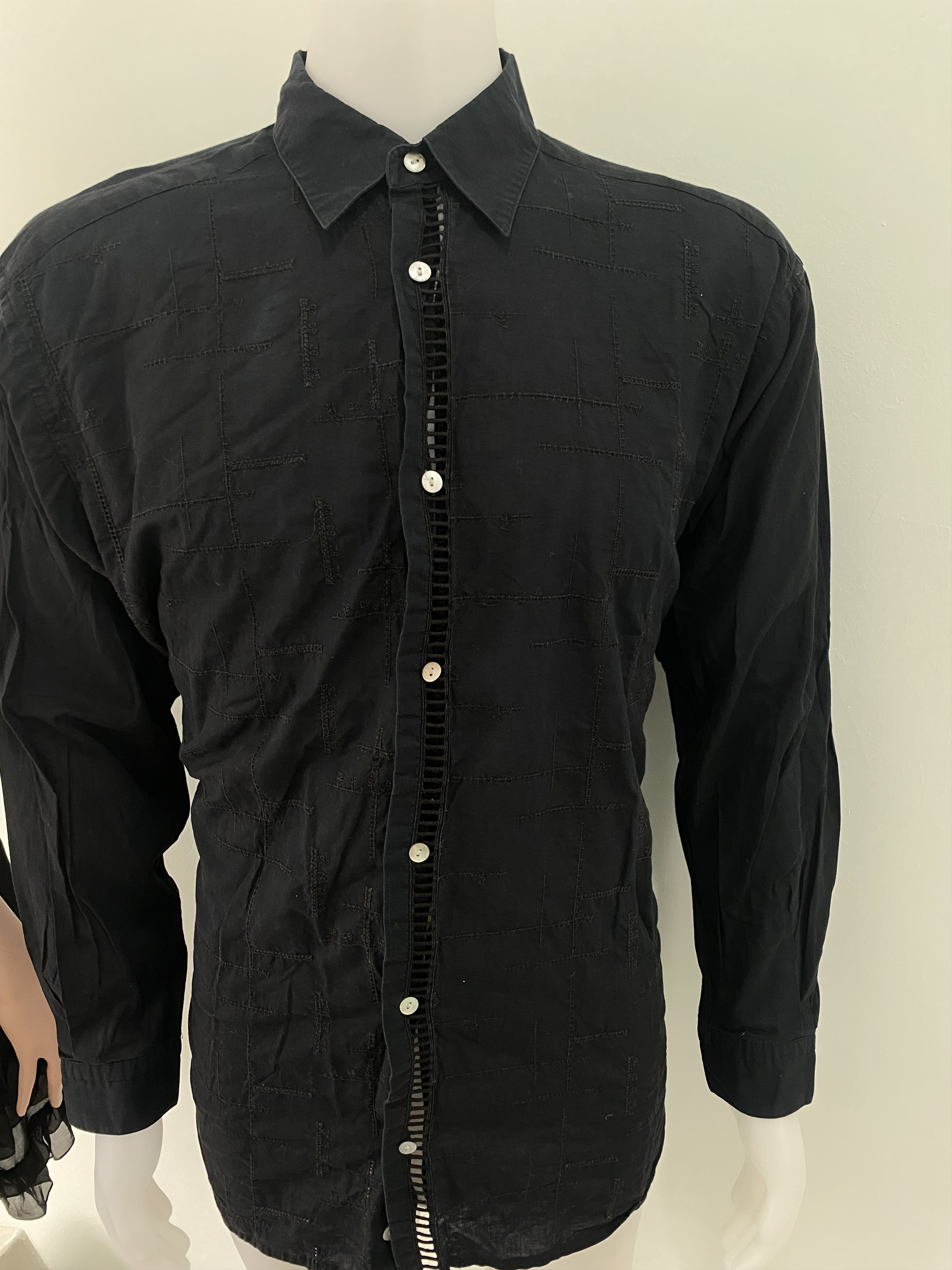 Jean Paul Gaultier × Vintage Vintage Jean Paul Gaultier Motif Patchwork Longsleeve Shirt Size US M / EU 48-50 / 2 - 1 Thumbnail