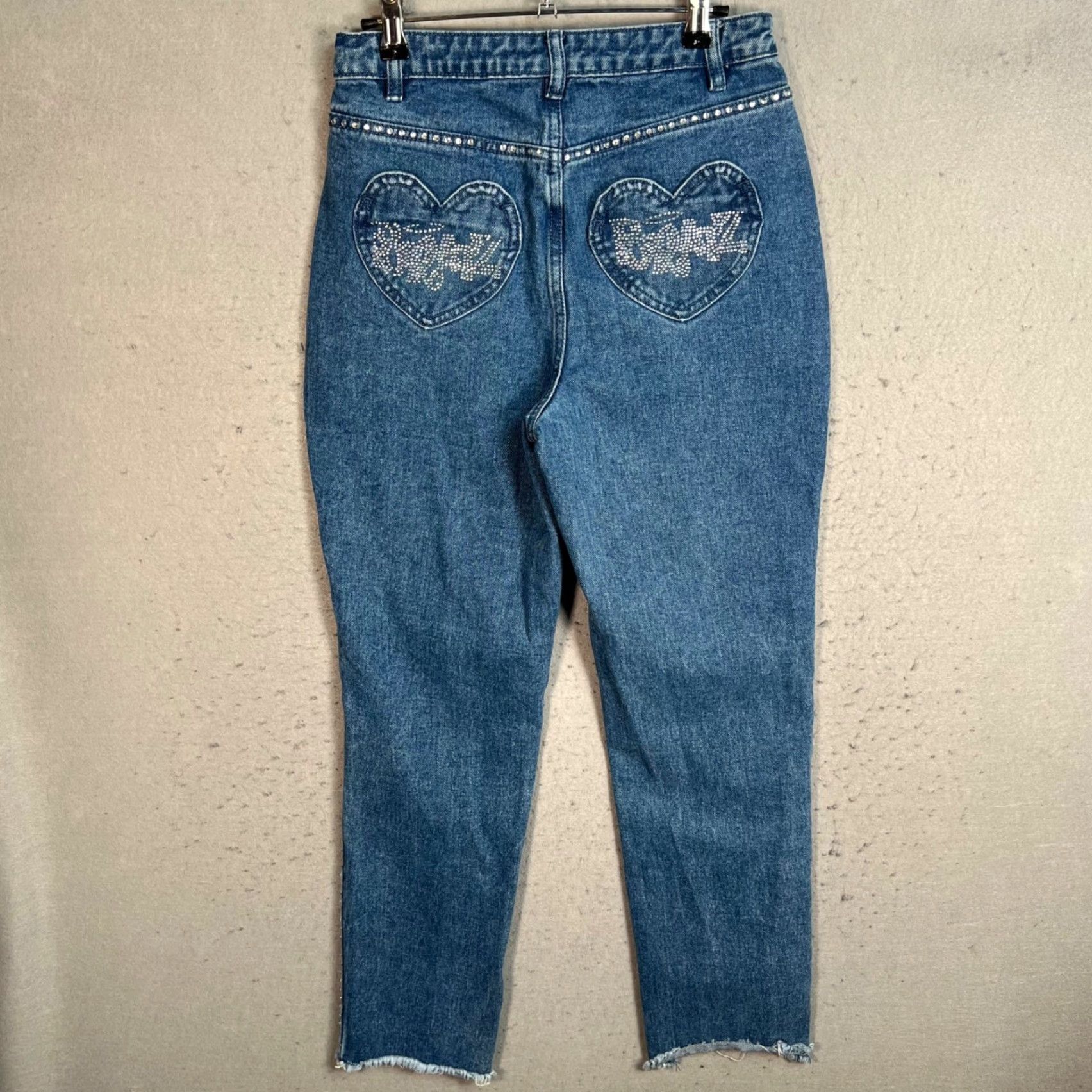 Dolls Kill VINTAGE Dolls Kill X Bratz WOMENS Jeans High-Waisted Tapered M Blue Rhinestone Detail 90s Mens Womens Girls Size 32" / US 10 / IT 46 - 2 Thumbnail