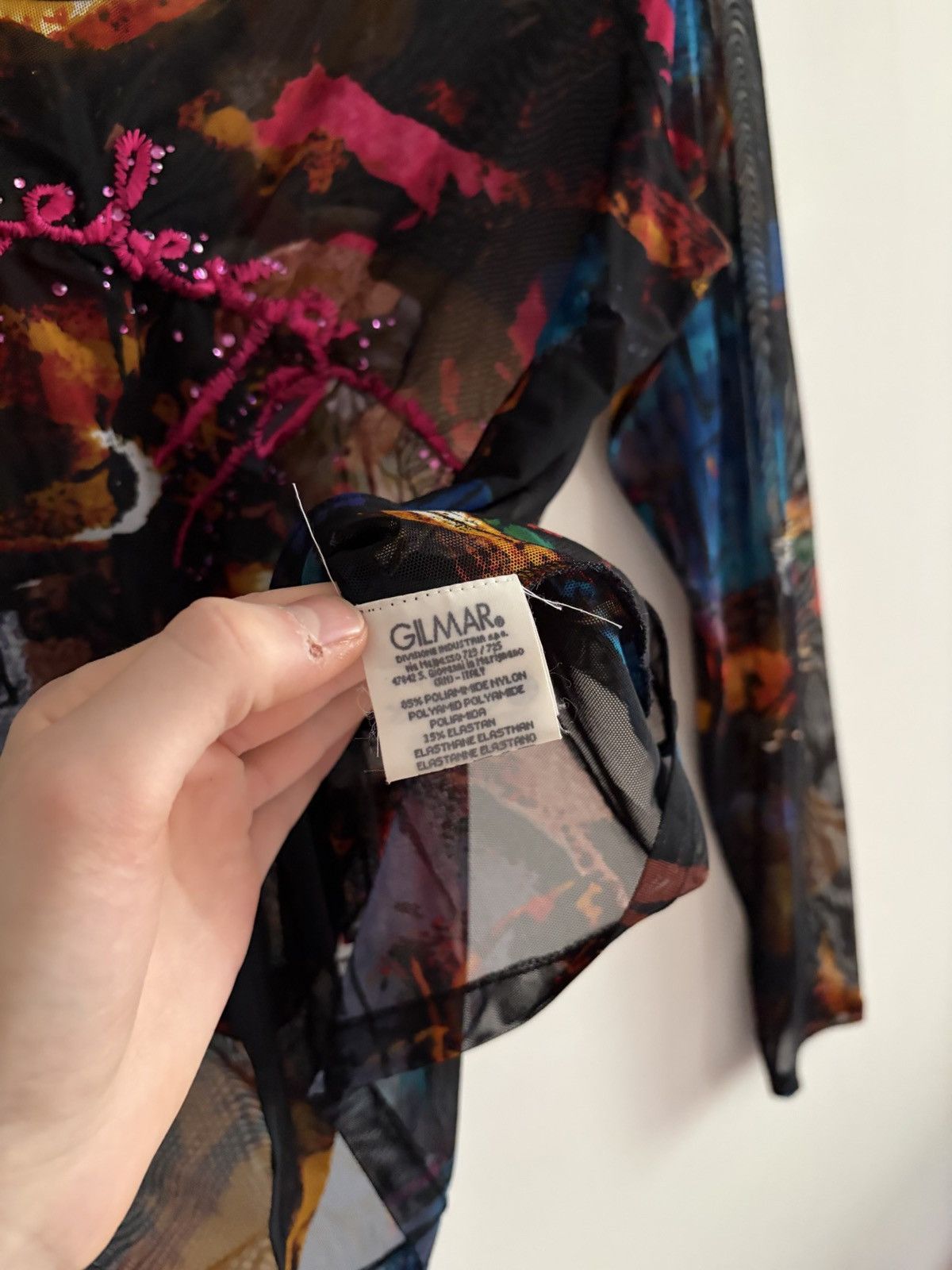 Iceberg Iceberg Multicolor Abstract Mesh Long Sleeve Top Size XL / US 12-14 / IT 48-50 - 6 Thumbnail