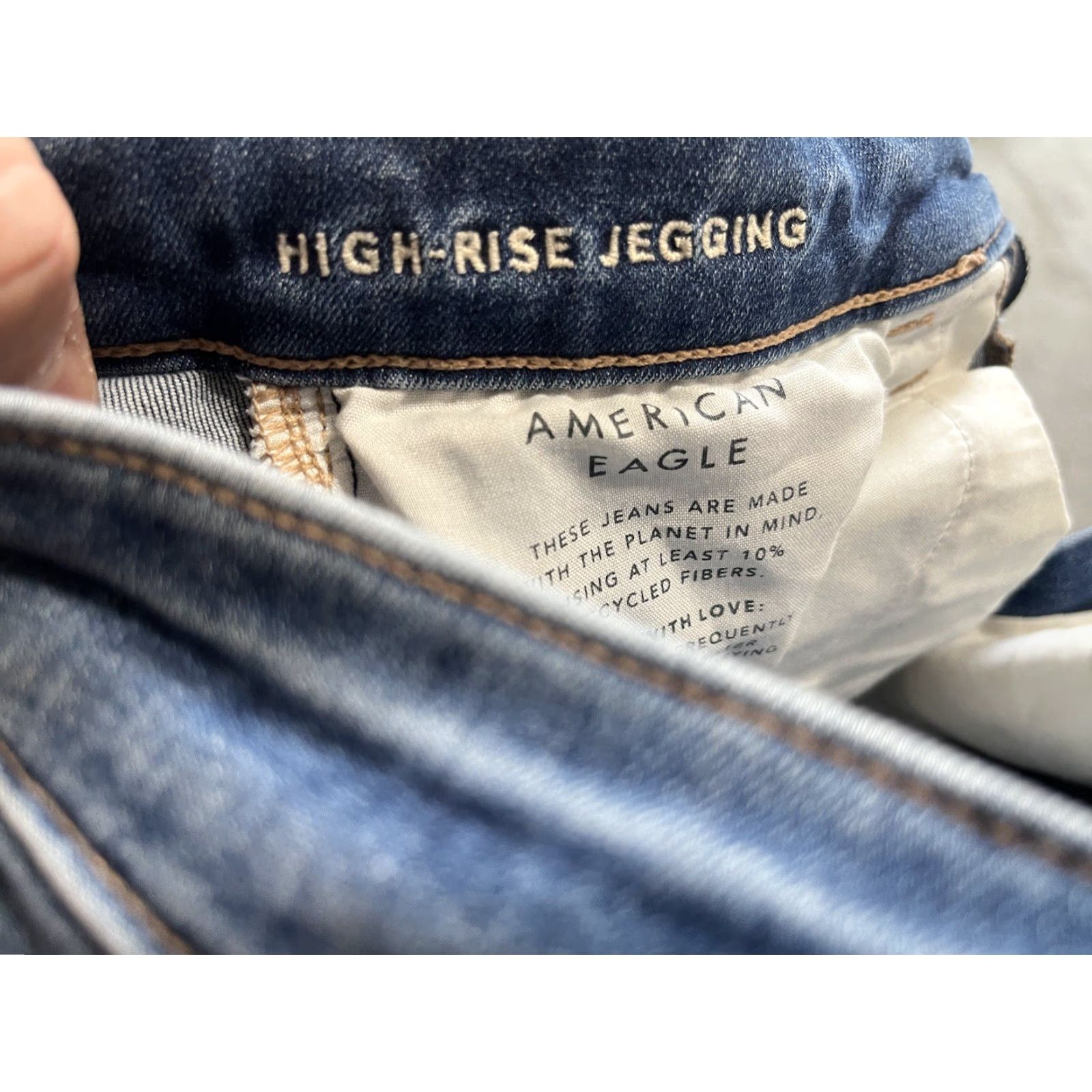 American Eagle Outfitters American Eagle Blue Next Level Stretch Hi-Rise Jegging Pants Size 8 Regular Diss Size 30" / US 8 / IT 44 - 5 Thumbnail