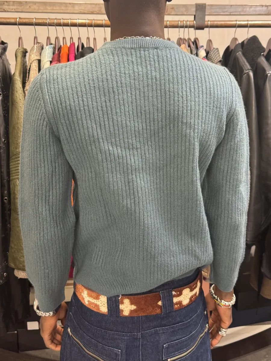 Dolce & Gabbana 2000s Dolce & Gabbana Blue Wool V-Neck Sweater Size US XS / EU 42 / 0 - 3 Thumbnail