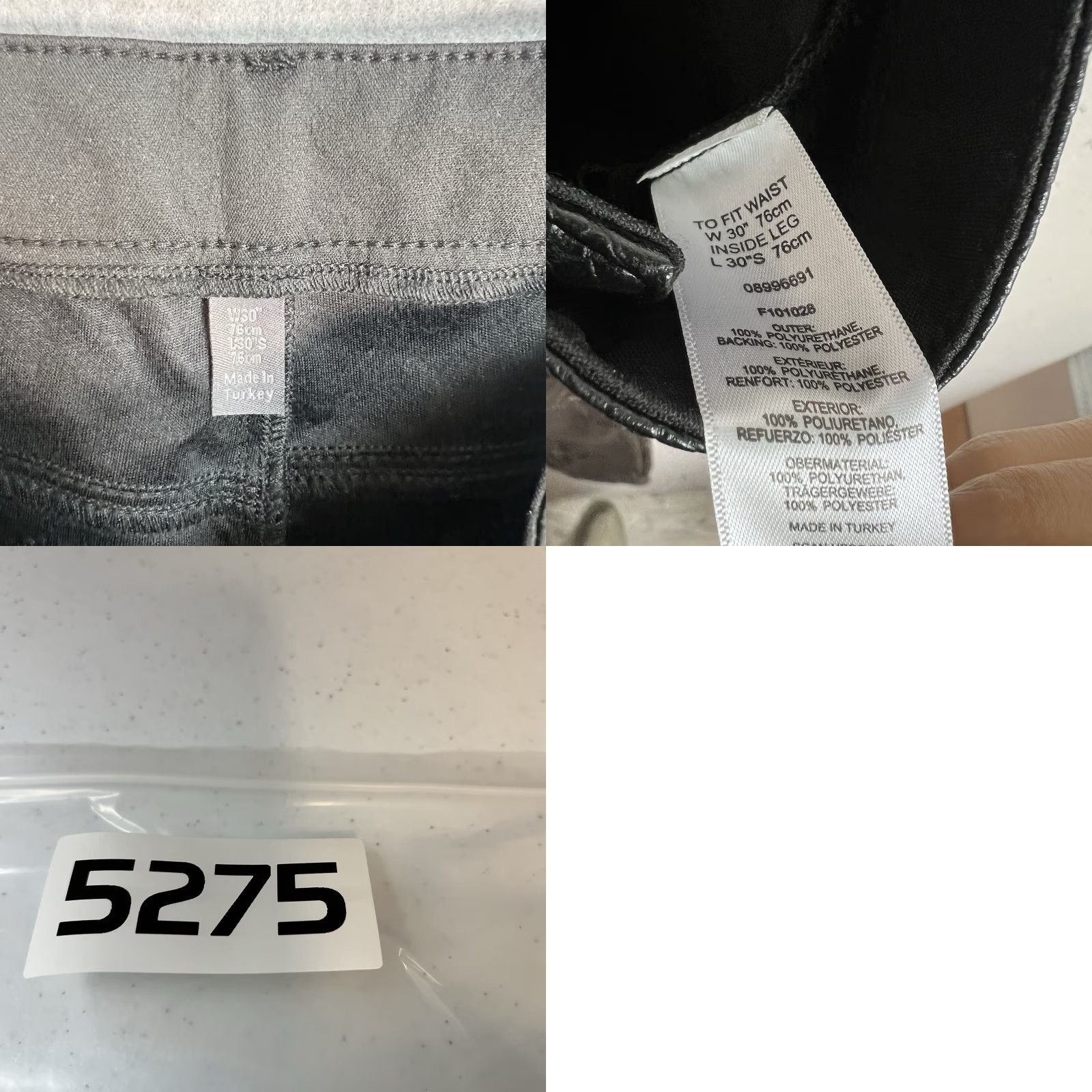 Asos VINTAGE ASOS Snake Skin Pants Womens 30 x 25 Black Skinny Fit Pants Size 30" / US 8 / IT 44 - 8 Thumbnail