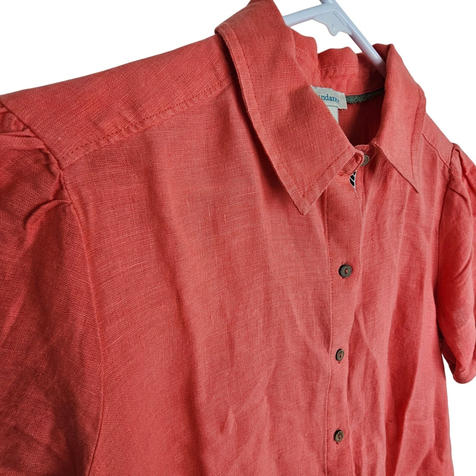 Sundry Sundance Womens Classic Tales 100% Linen Shirt Size S Coral Size S / US 4 / IT 40 - 6 Thumbnail