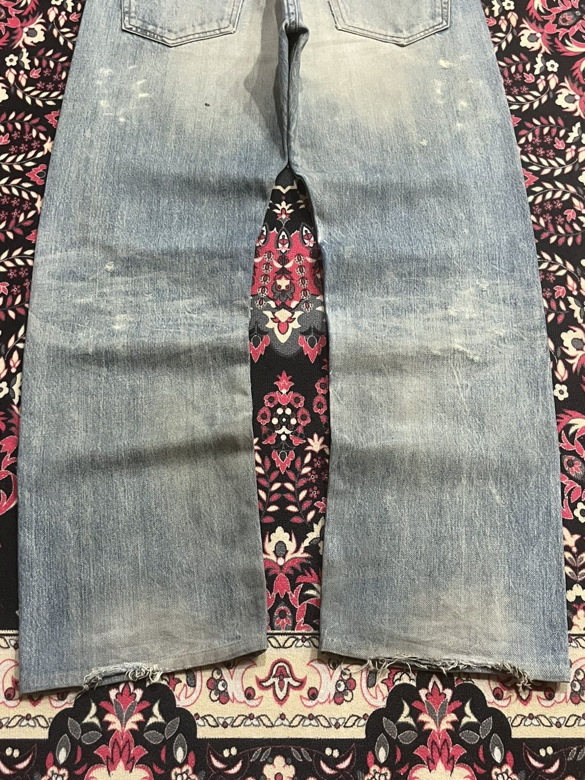Chimala Japanese Brand Chimala Blue Washed Distressed Selvedge Jeans Size US 29 - 13 Thumbnail