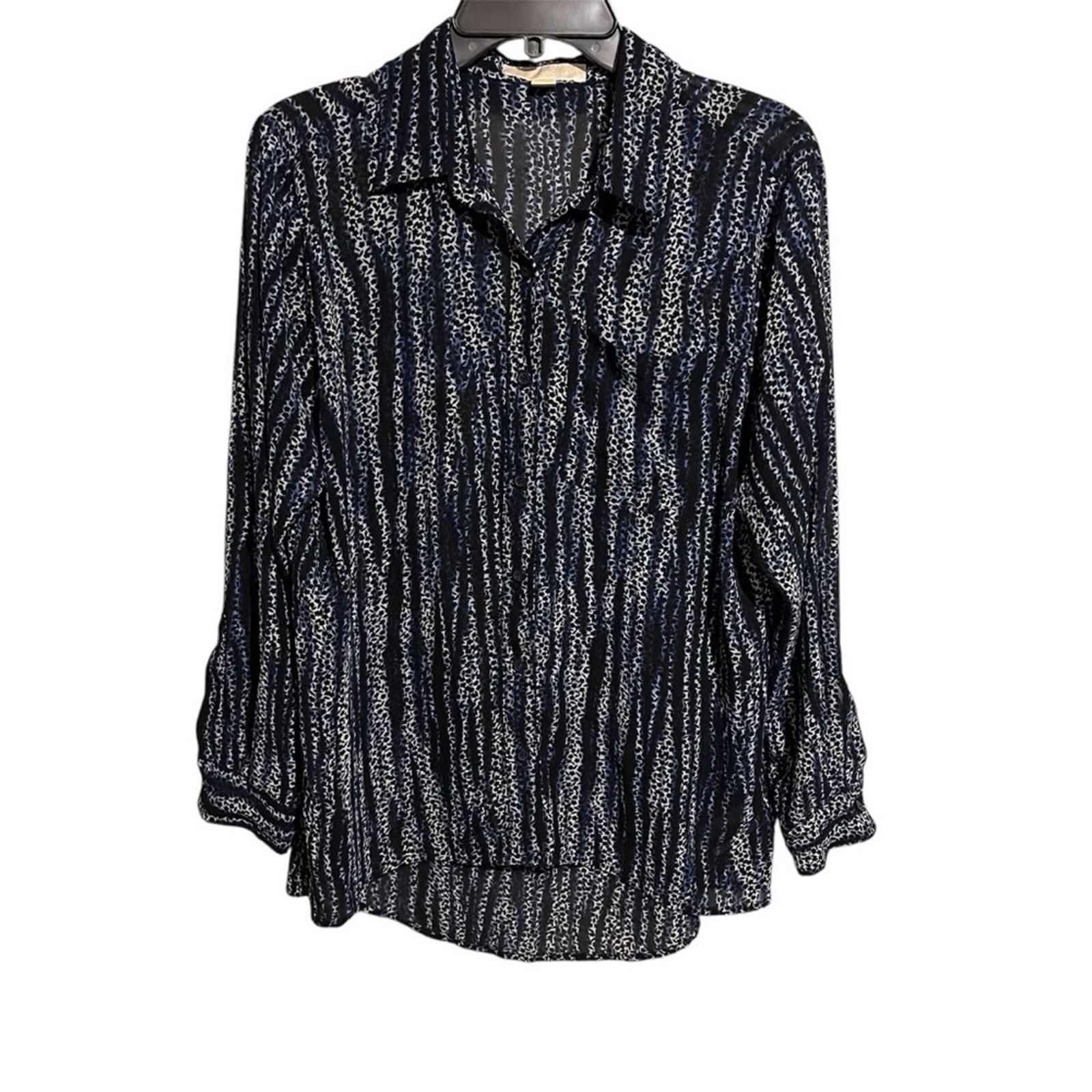 Michael Kors Michael Kors Sheer Blue Collared Dress Shirt Women’s Sz M Size M / US 6-8 / IT 42-44 - 1 Thumbnail