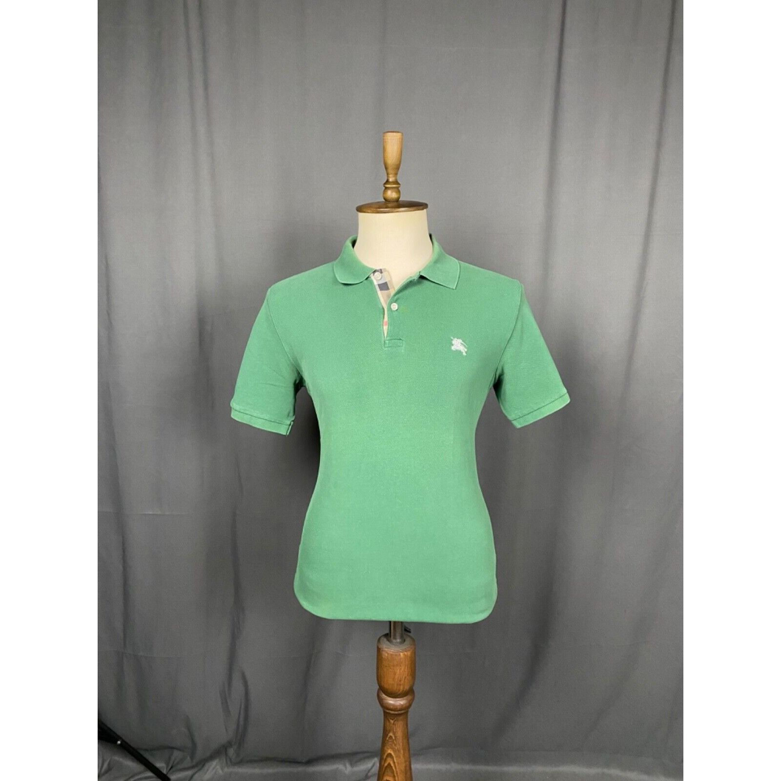 Burberry Burberry Small Logo Nova Check Men's Distressed Green Polo T Size US S / EU 44-46 / 1 - 3 Thumbnail
