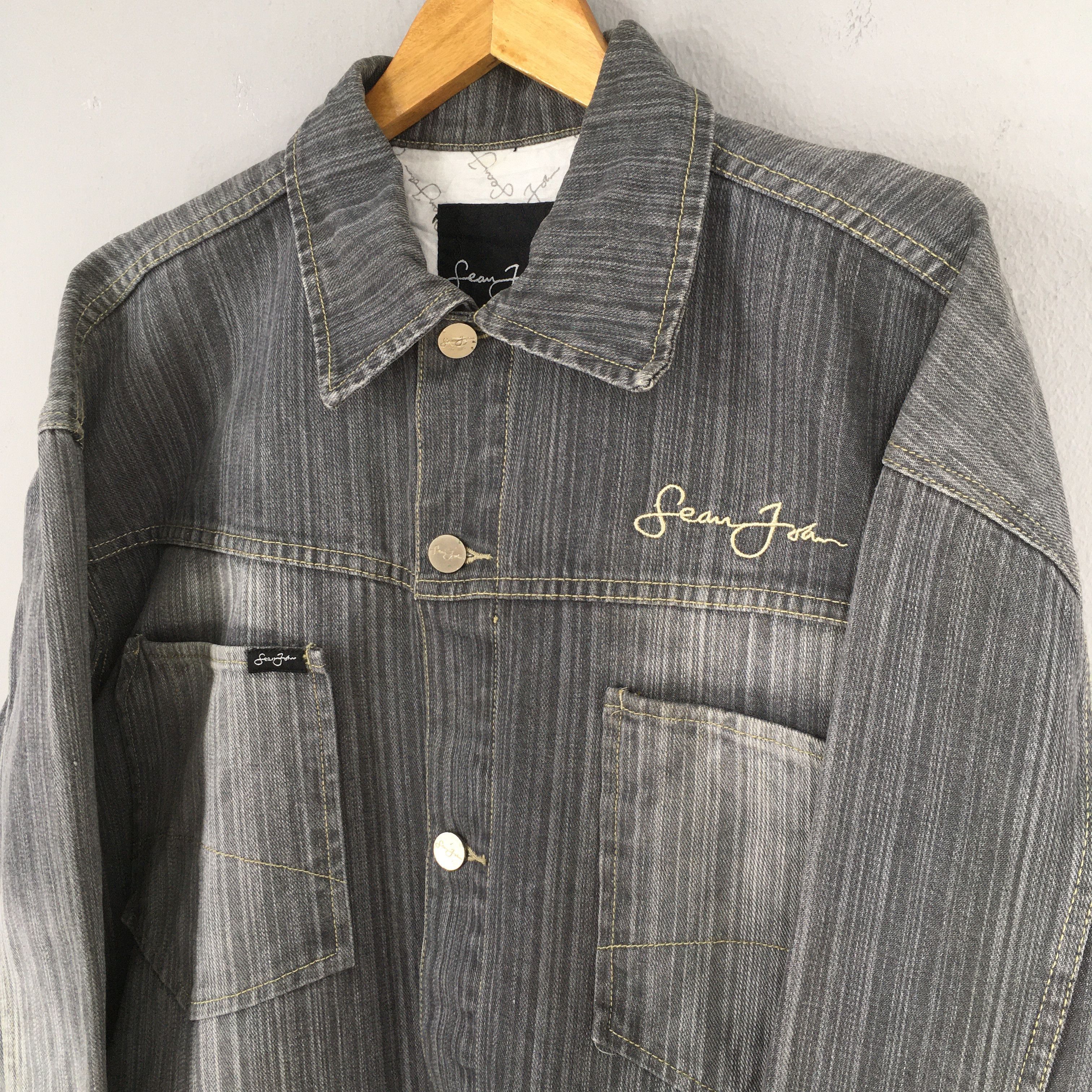 Sean John Vintage 90s Sean John Gray Jeans Workers Jacket 2XLarge Size US XXL / EU 58 / 5 - 3 Thumbnail