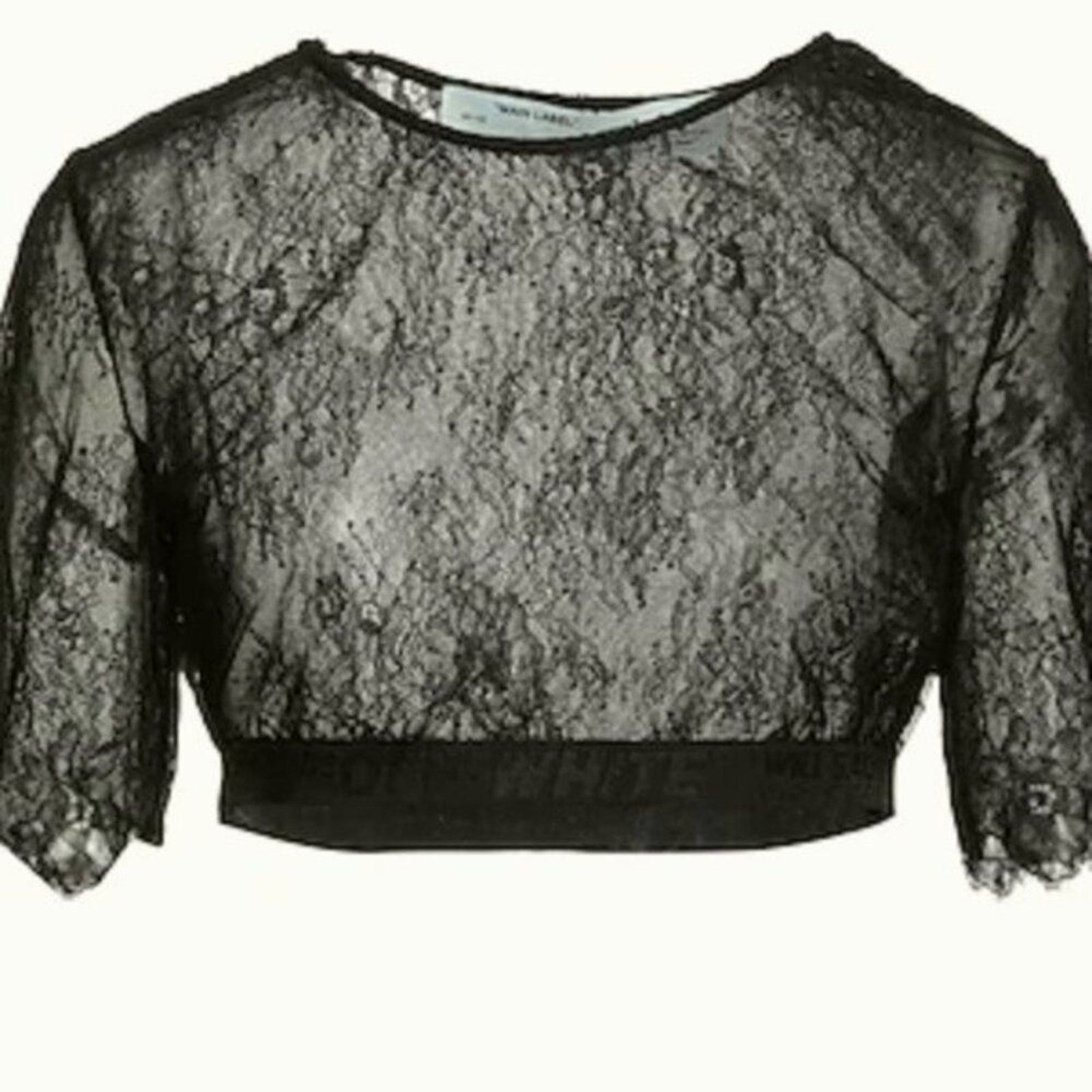 Off-White Off white lace crop top black M Size M / US 6-8 / IT 42-44 - 2 Thumbnail