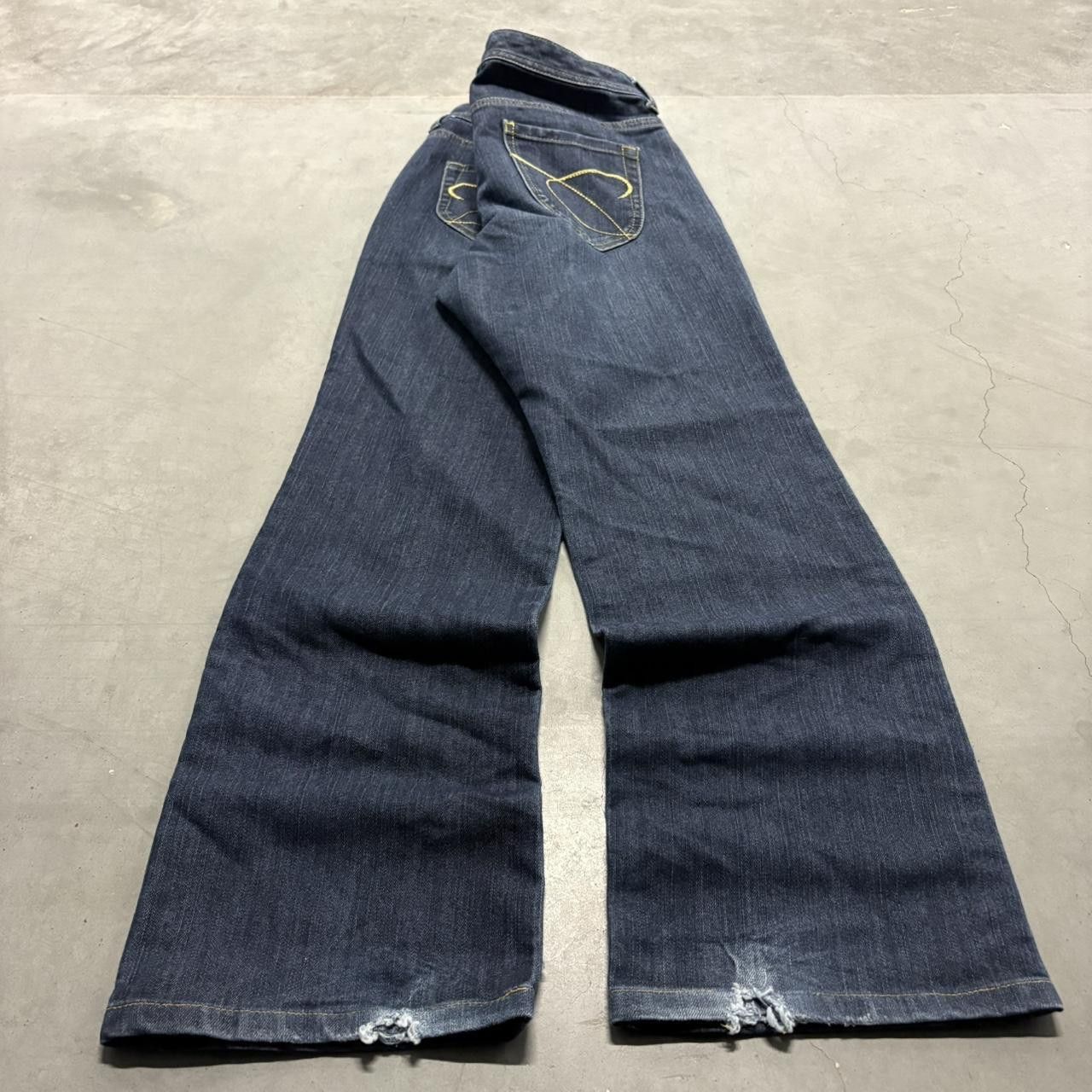 Chicos Crazy Vintage Y2K/2000s Baggy Flared Chico’s Platinum Dark Blue Wash Grunge Denim Jeans! Size US 30 / EU 46 - 4 Thumbnail