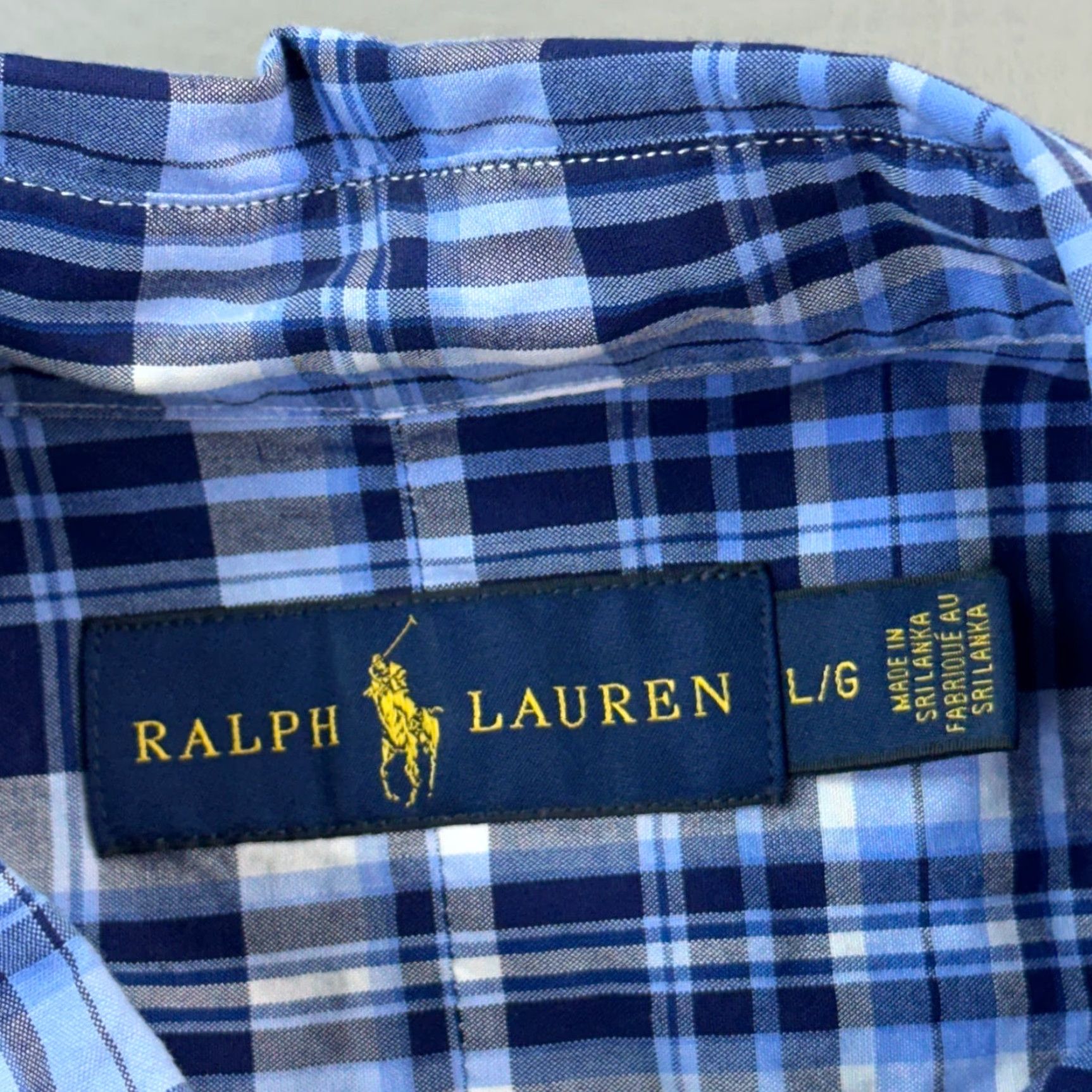 Ralph Lauren Ralph Lauren Shirt Mens Large Blue Plaid Oxford Long Sleeve Button Down Preppy Size US L / EU 52-54 / 3 - 6 Thumbnail