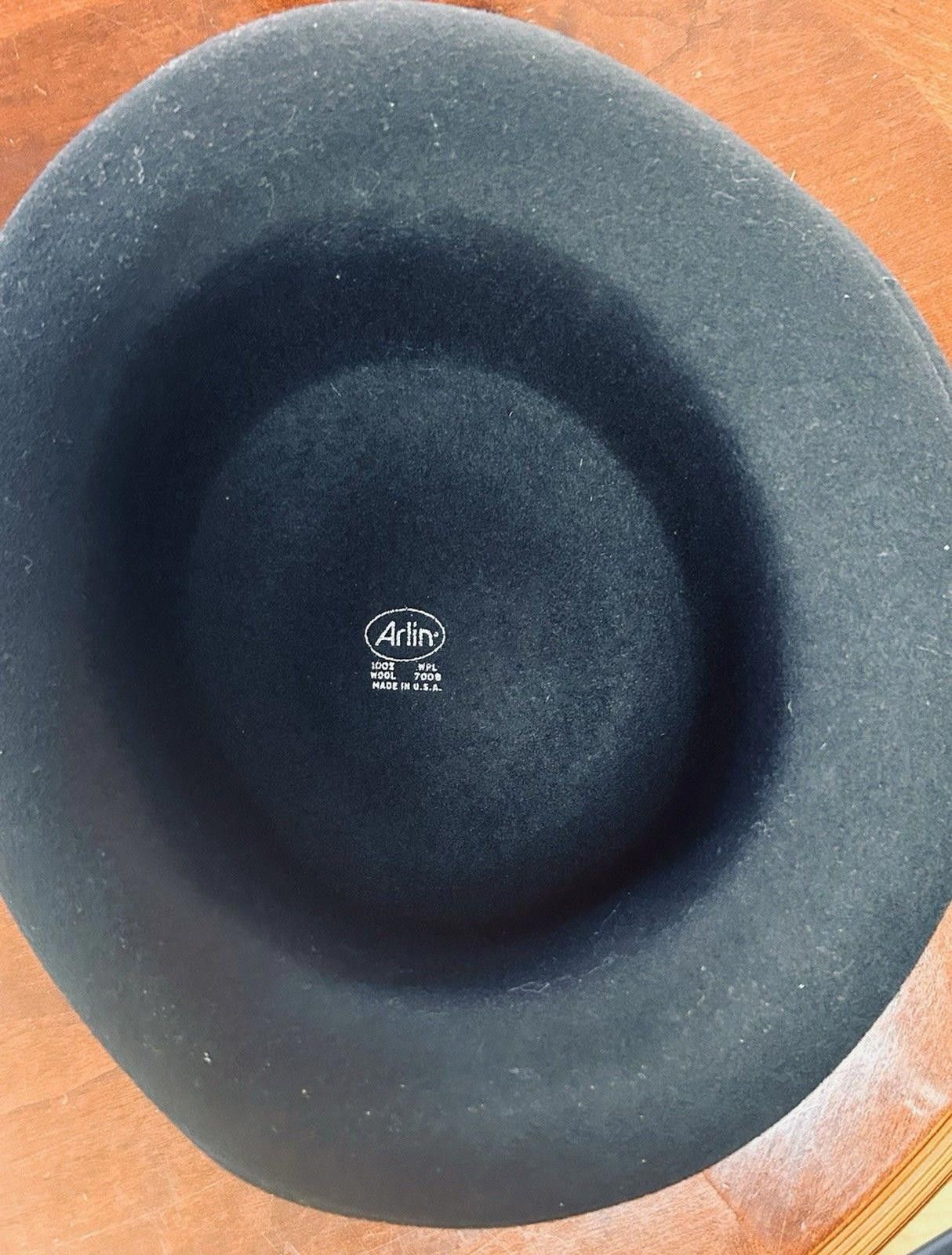 AGLINI Vintage Arlin 100% Wool Bowler Hat Derby Black Rolled Brim Size ONE SIZE - 4 Thumbnail