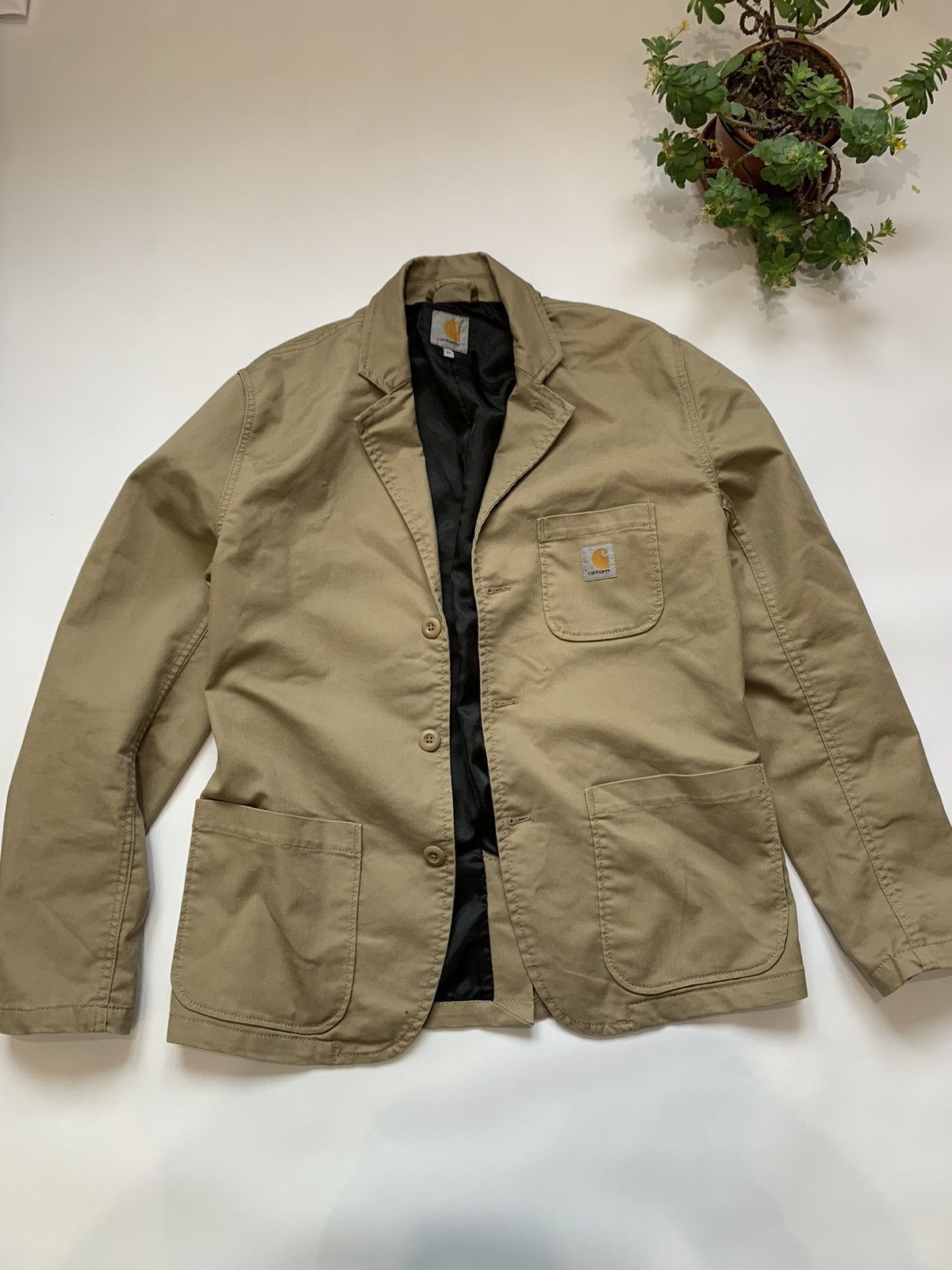 Carhartt × Vintage Vintage Carhartt Blazer Jacket Beige Detroit Size US M / EU 48-50 / 2 - 1 Thumbnail