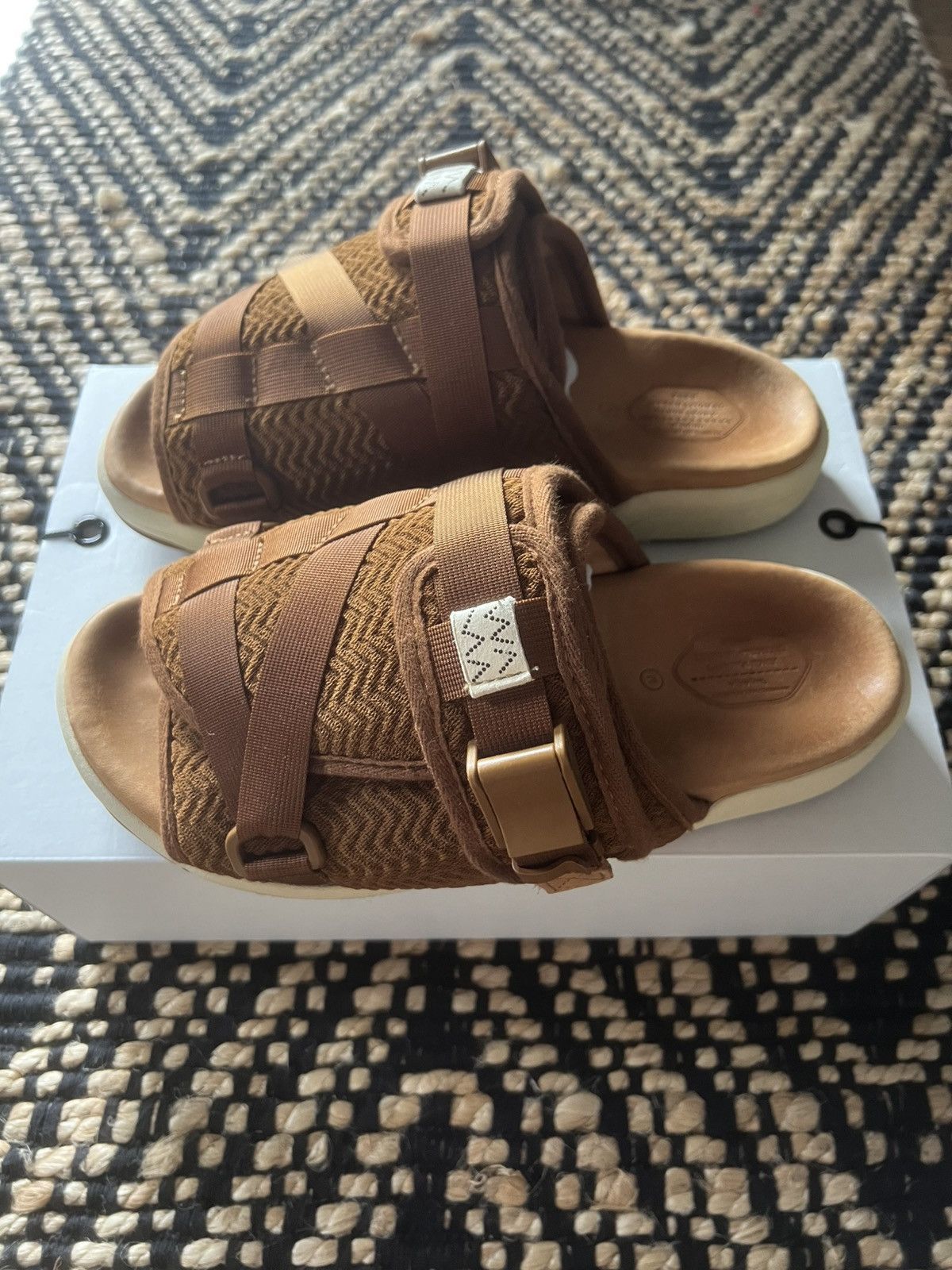 Visvim Visvim WMV SS19 Brown Zig-Zag Nylon Christo Sandals Size US 10 / EU 43 - 2 Thumbnail