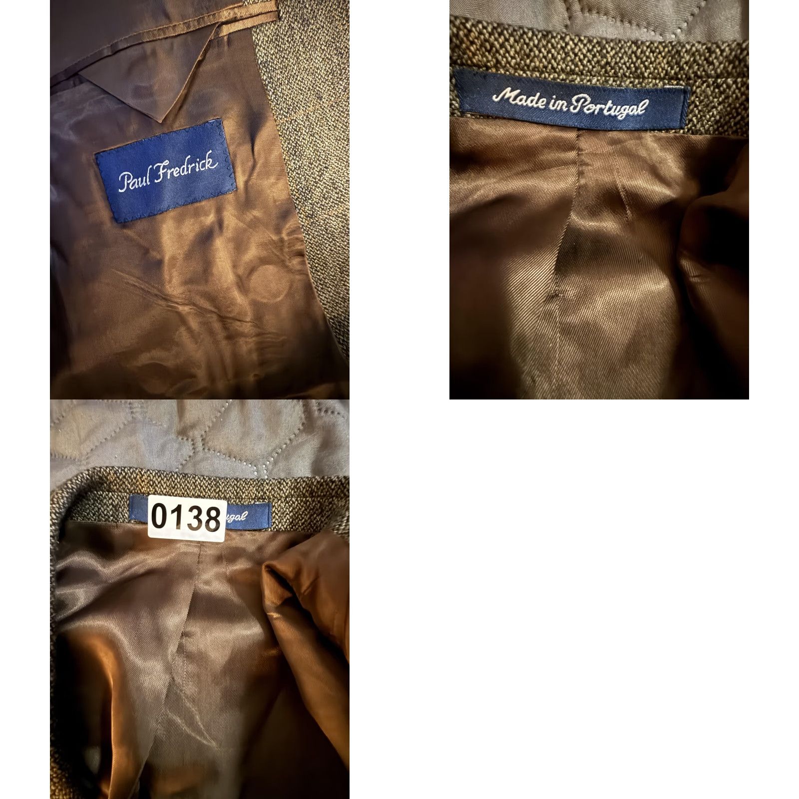 Vintage Paul Fredrick Sport Coat Mens 48XL Brown Wool Alpaca Tweed Herringbone Blazer Size 48R - 9 Thumbnail