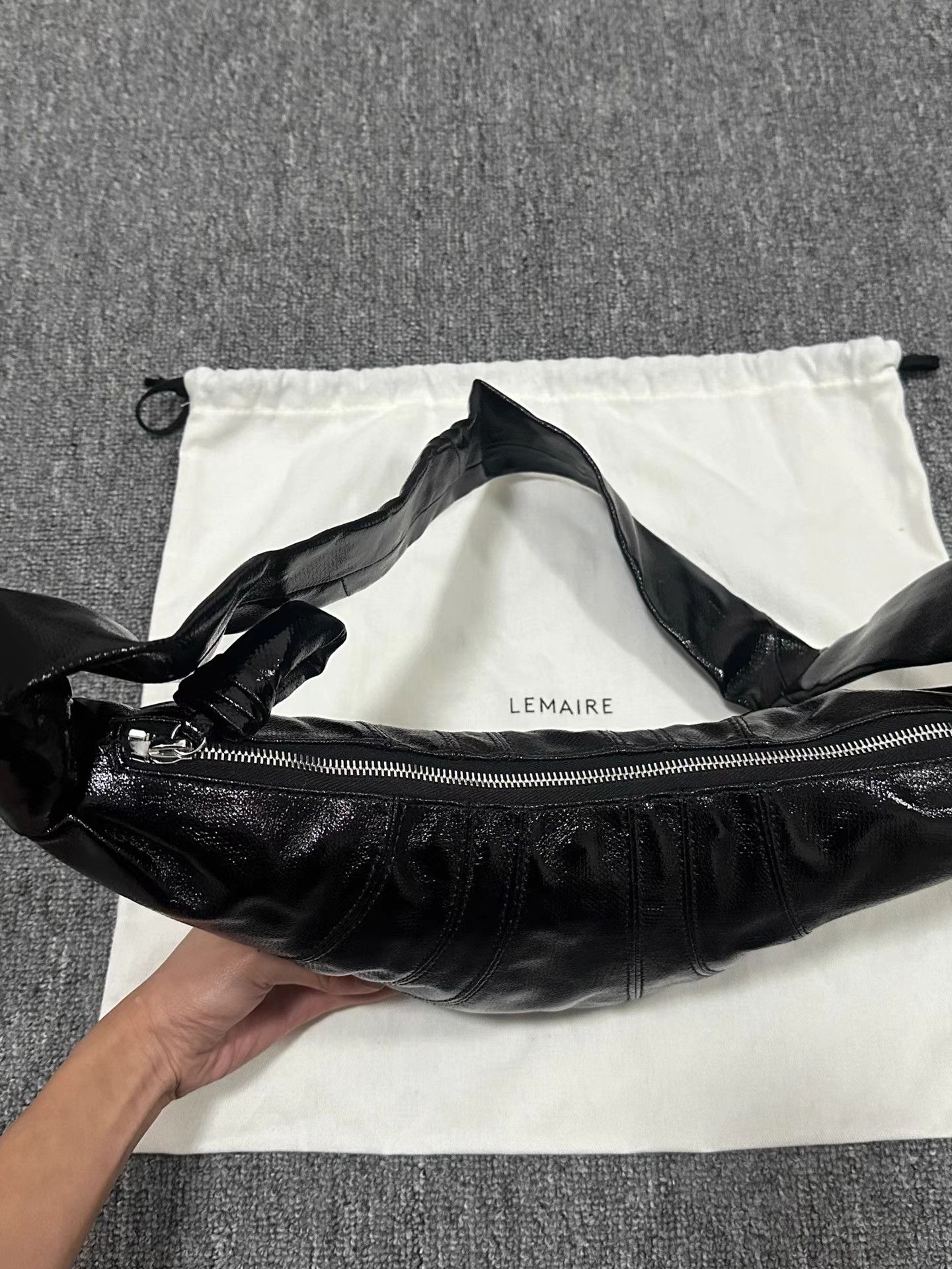 Lemaire Lemaire small black coated Croissant bag Size ONE SIZE - 6 Thumbnail