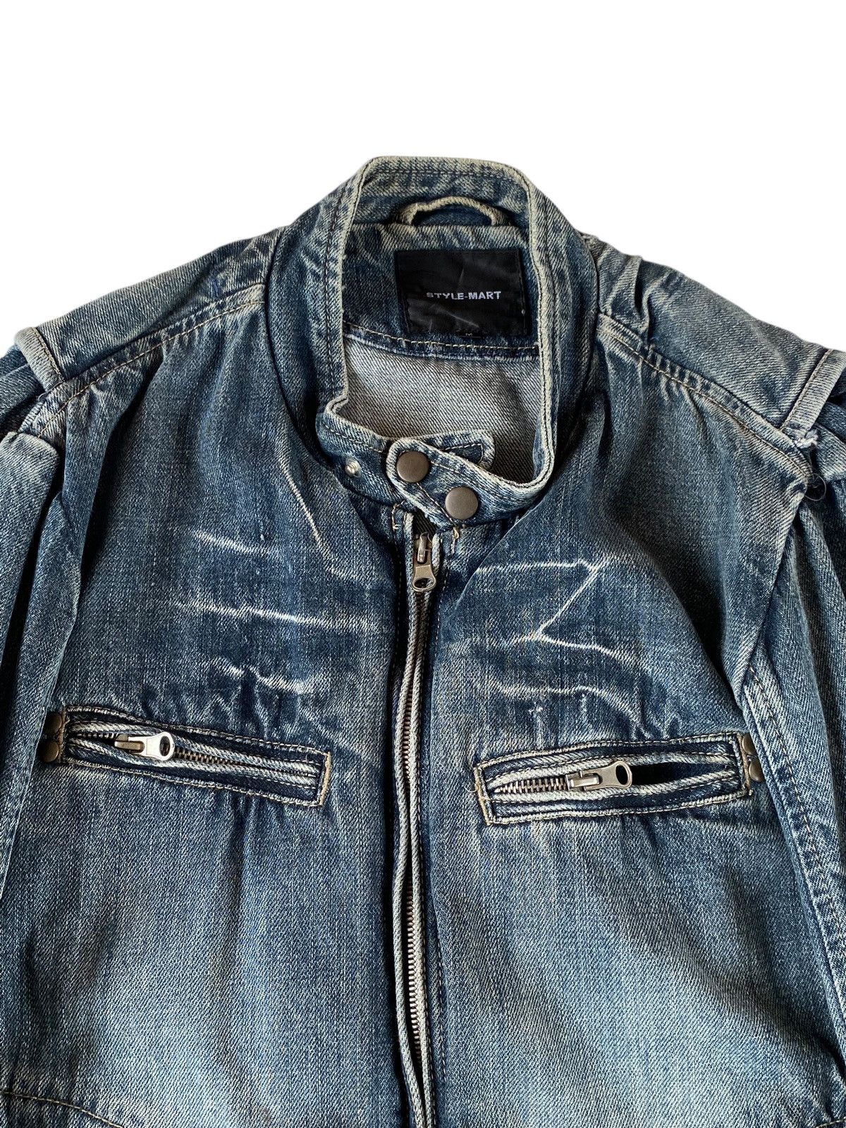 Vintage Vtg Style Mart Denim Jacket Zip Up Flared Size US M / EU 48-50 / 2 - 4 Thumbnail