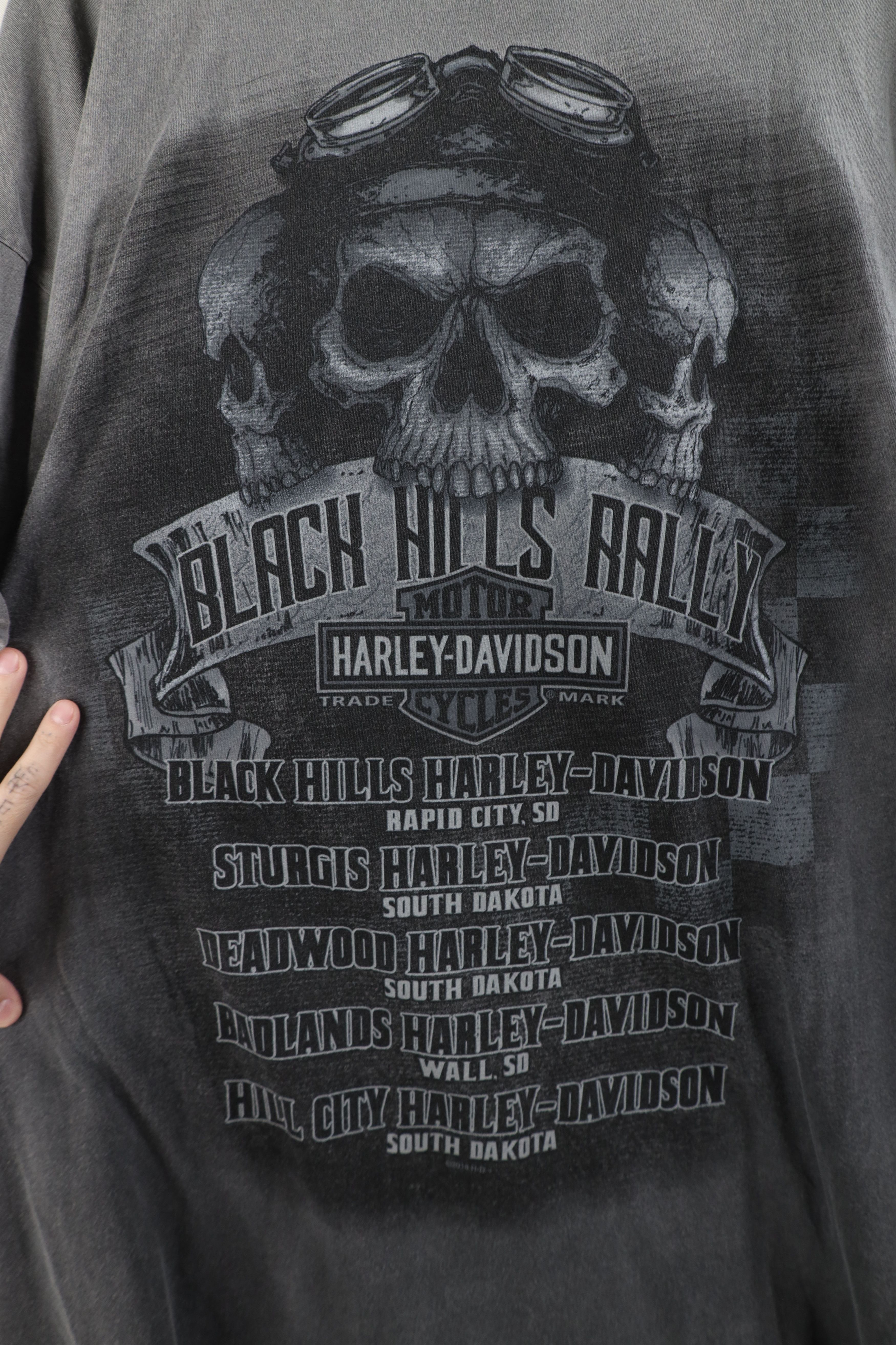 Harley Davidson × Vintage Y2K Harley Davidson Skeleton All Over Print T-Shirt Gray Size US XXL / EU 58 / 5 - 10 Thumbnail