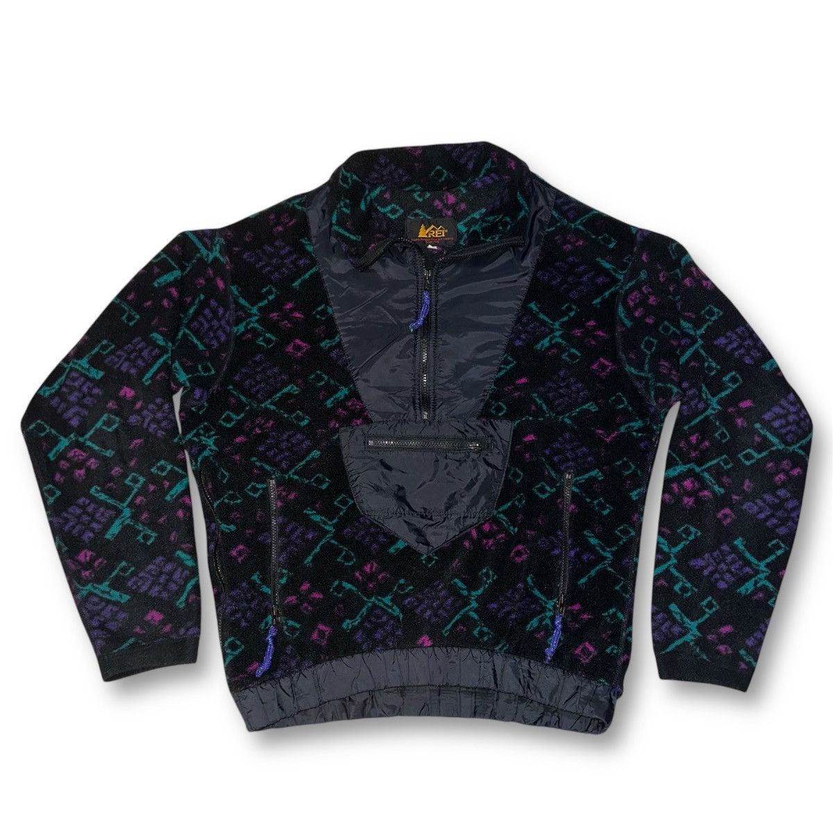 Rei × Vintage Vintage REI Retro Abstract Print Polar Fleece Halfzip Jacket Size US L / EU 52-54 / 3 - 1 Thumbnail