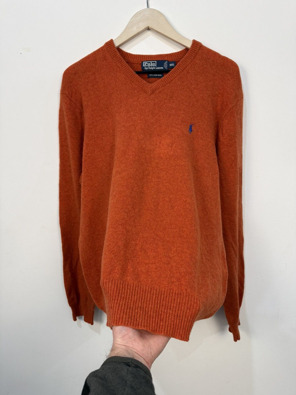 Polo Ralph Lauren Polo Ralph Lauren Vintage Wool Orange Sweater Size US XXL / EU 58 / 5 - 4 Thumbnail