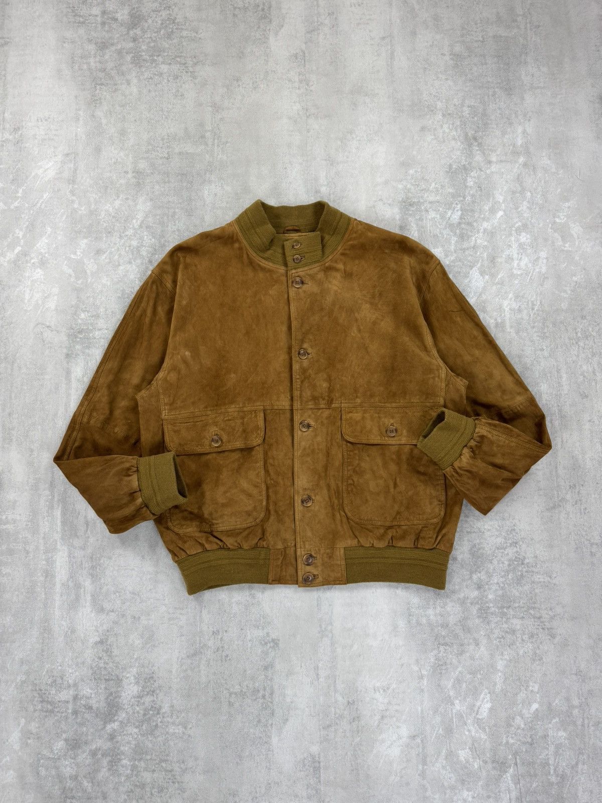 Other Vintage Suede Bomber Jacket Old Money Preppy Leather JKT Size US L / EU 52-54 / 3 - 1 Thumbnail