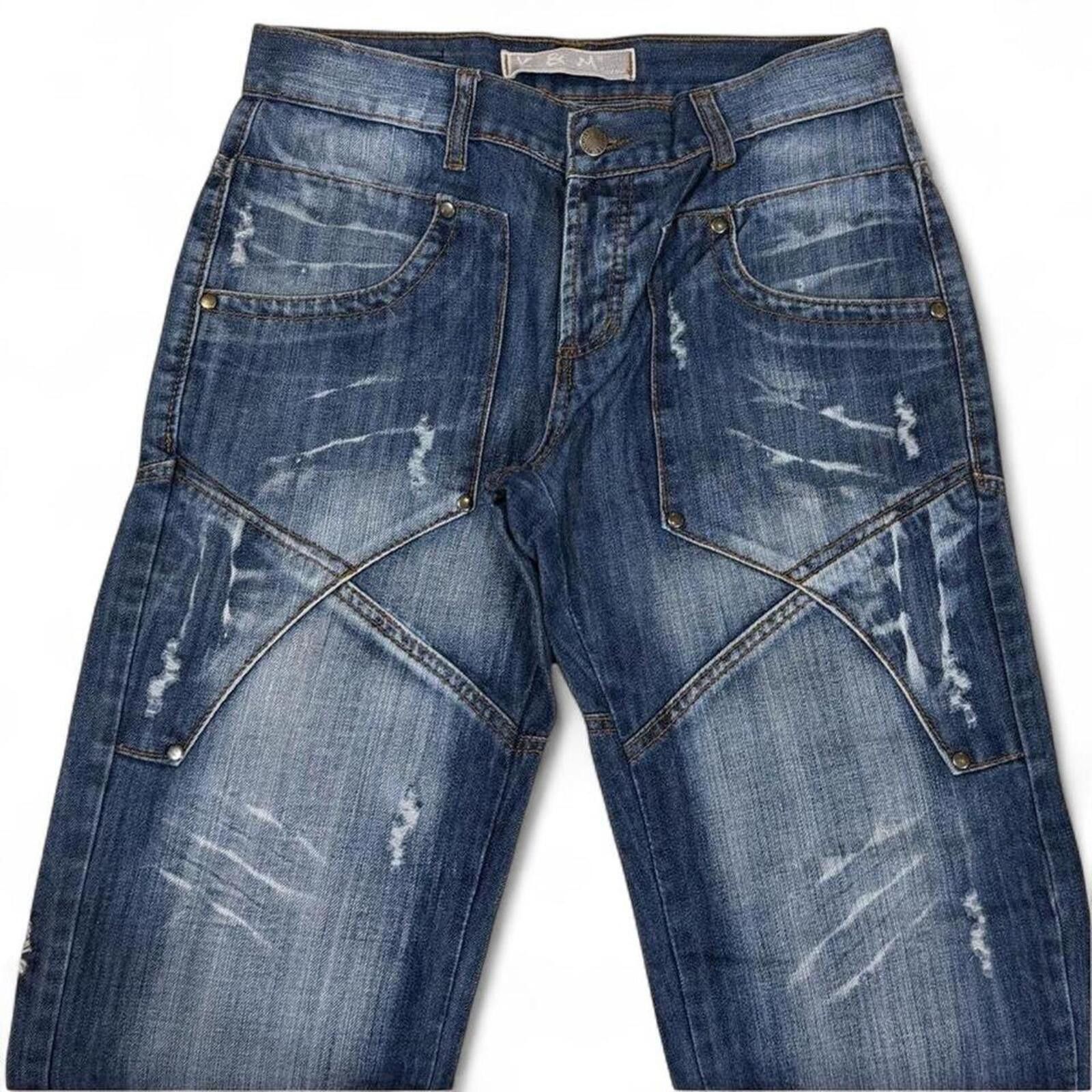 Other Y2K Style Kosmo Lupo Designer unique work denim jeans Size 31" - 4 Thumbnail