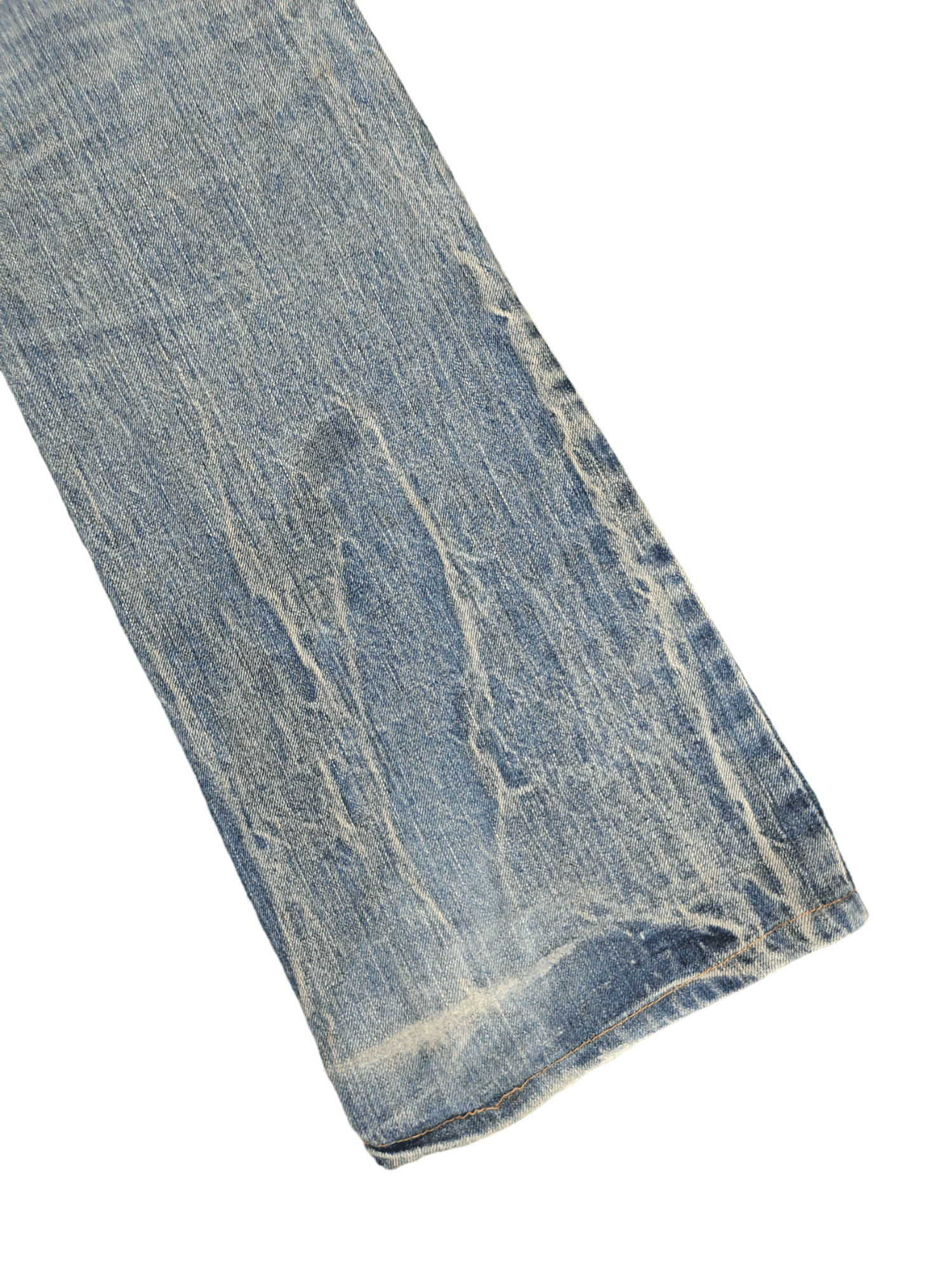 Le Grande Bleu (L.G.B.) Flare Jeans Edwin Buckle Back Distress Faded Boot Cut Y2k Size US 32 / EU 48 - 18 Thumbnail