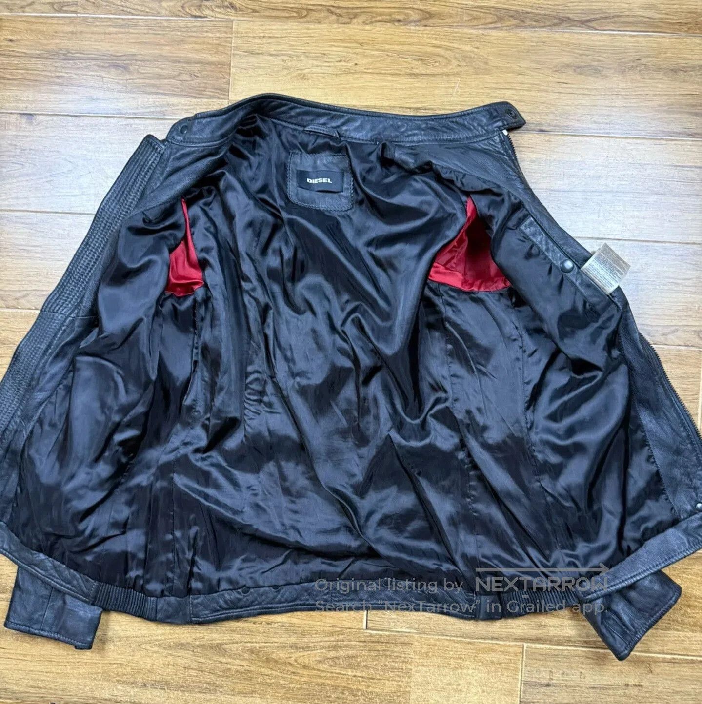Diesel Diesel Men's Classic Black Leather Jacket. Size US L / EU 52-54 / 3 - 3 Thumbnail