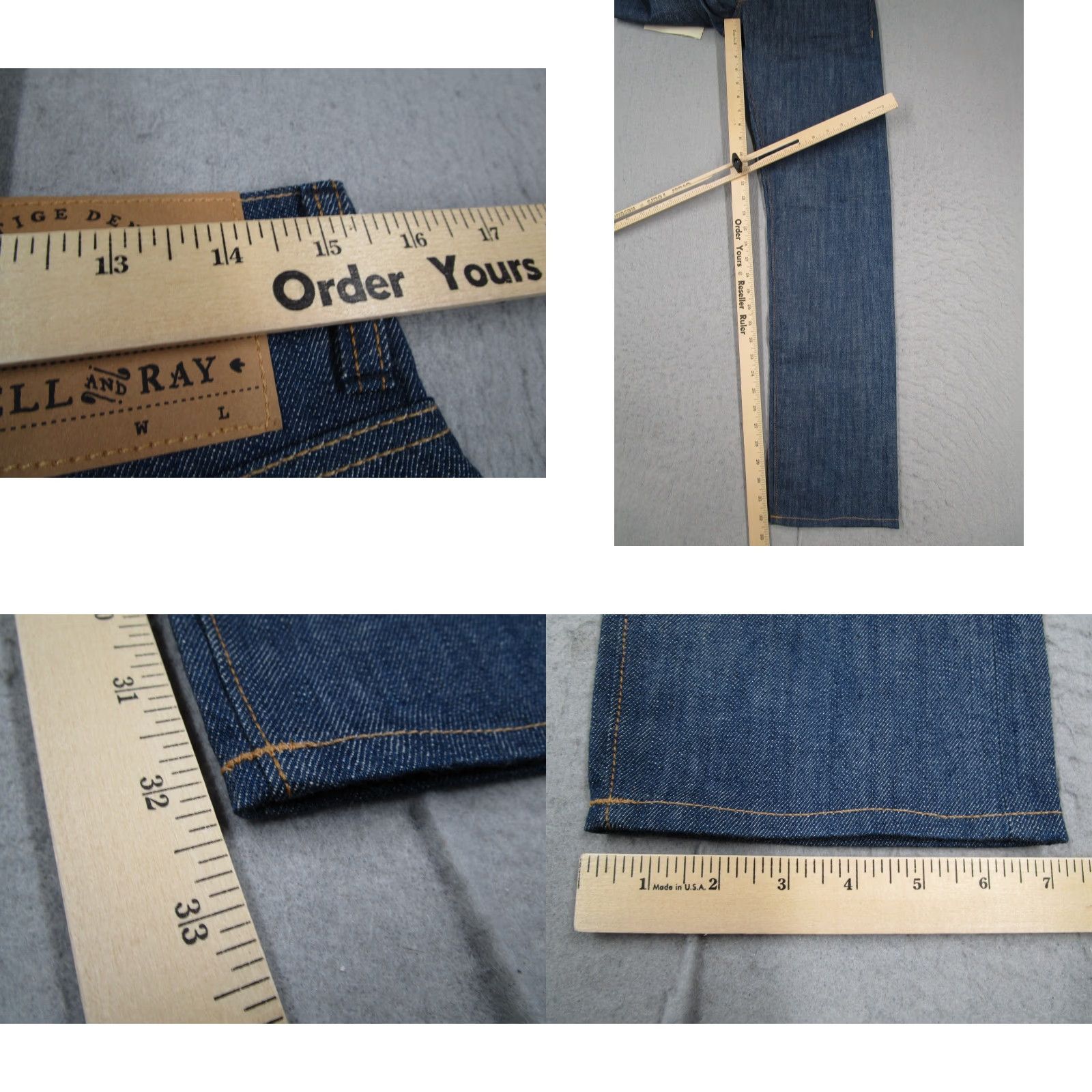 Denime Ruell and Ray Jeans Men 32 Blue Denim Button Fly Regular Fit 5-Pocket USA 30W x 32L Vintage? No (Deadstock look) Size US 32 / EU 48 - 8 Thumbnail