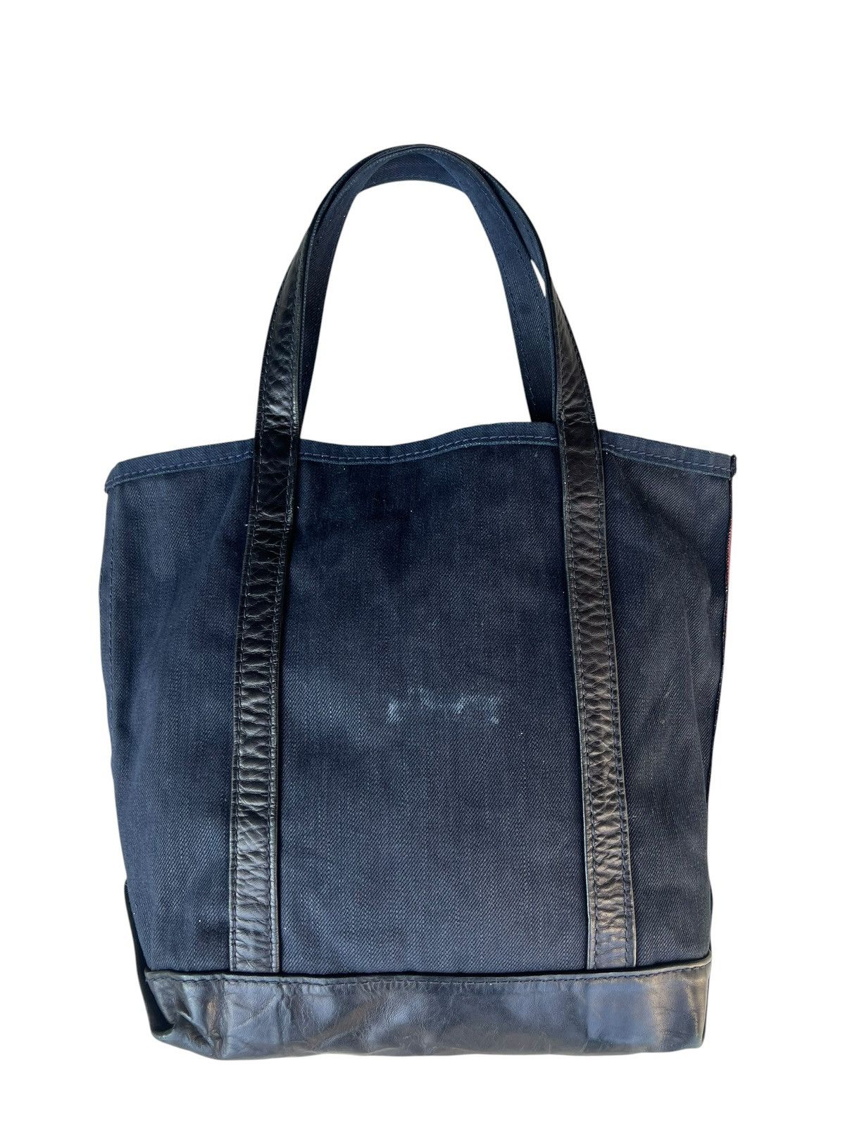 45rpm Vintage 45rpm Indigo Dyed Denim + Leather Tote Bag Size ONE SIZE - 10 Thumbnail