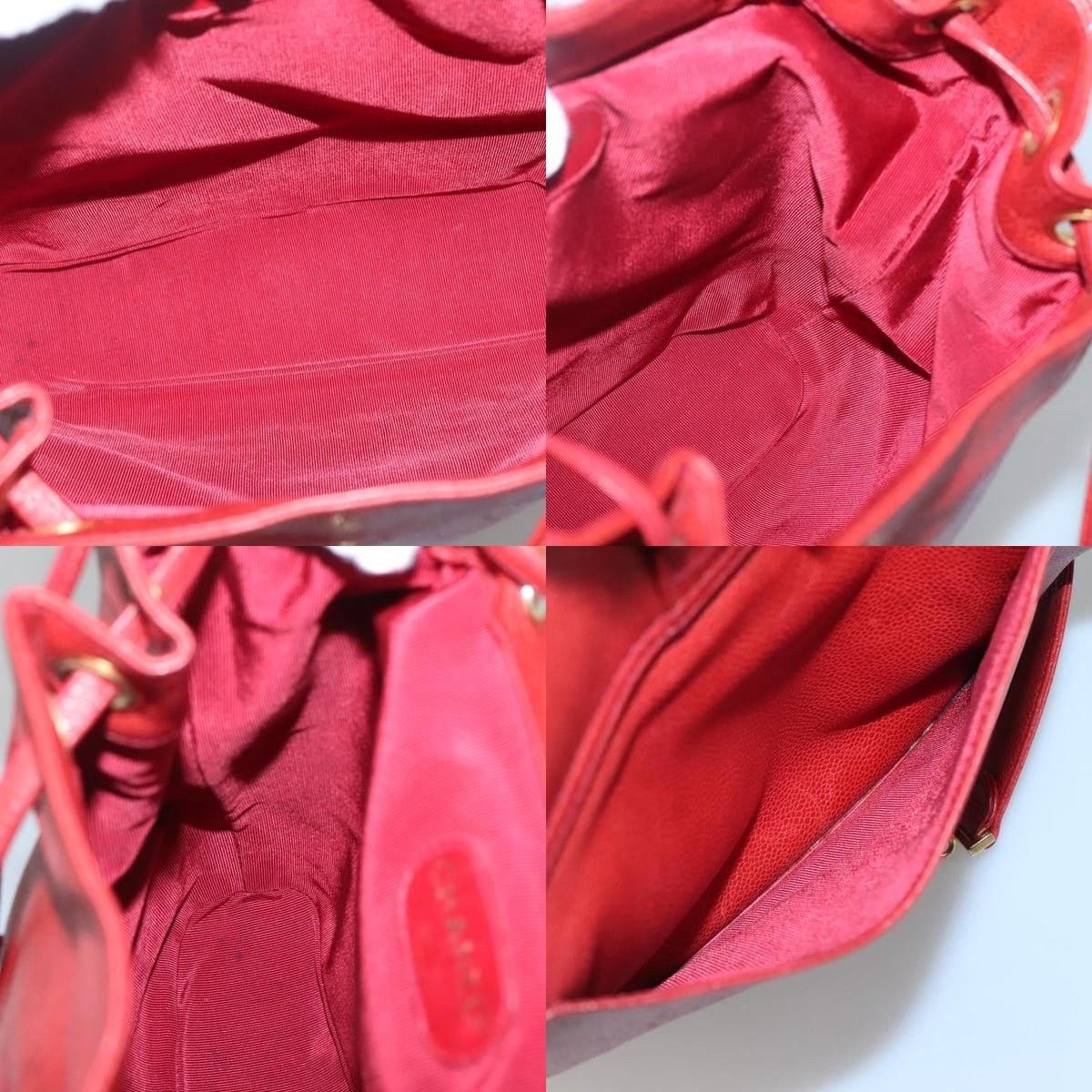 Chanel Chanel Caviar Skin Backpack Red Gold CC Size ONE SIZE - 6 Thumbnail