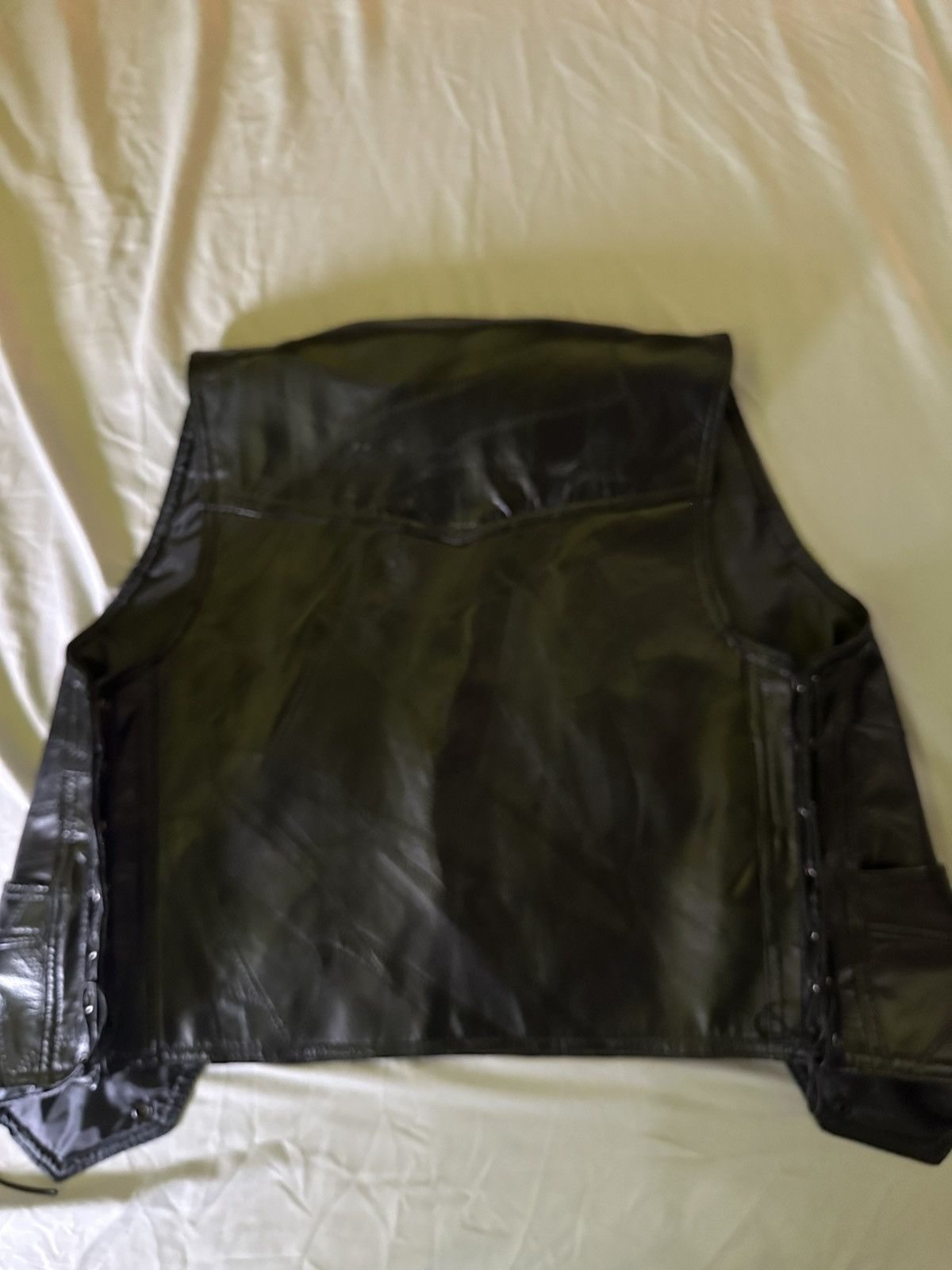 Genuine Leather × Leather × Vintage All Black Hog Leather Biker Vest!!🤘🏾🤘🏾 Size US M / EU 48-50 / 2 - 3 Thumbnail