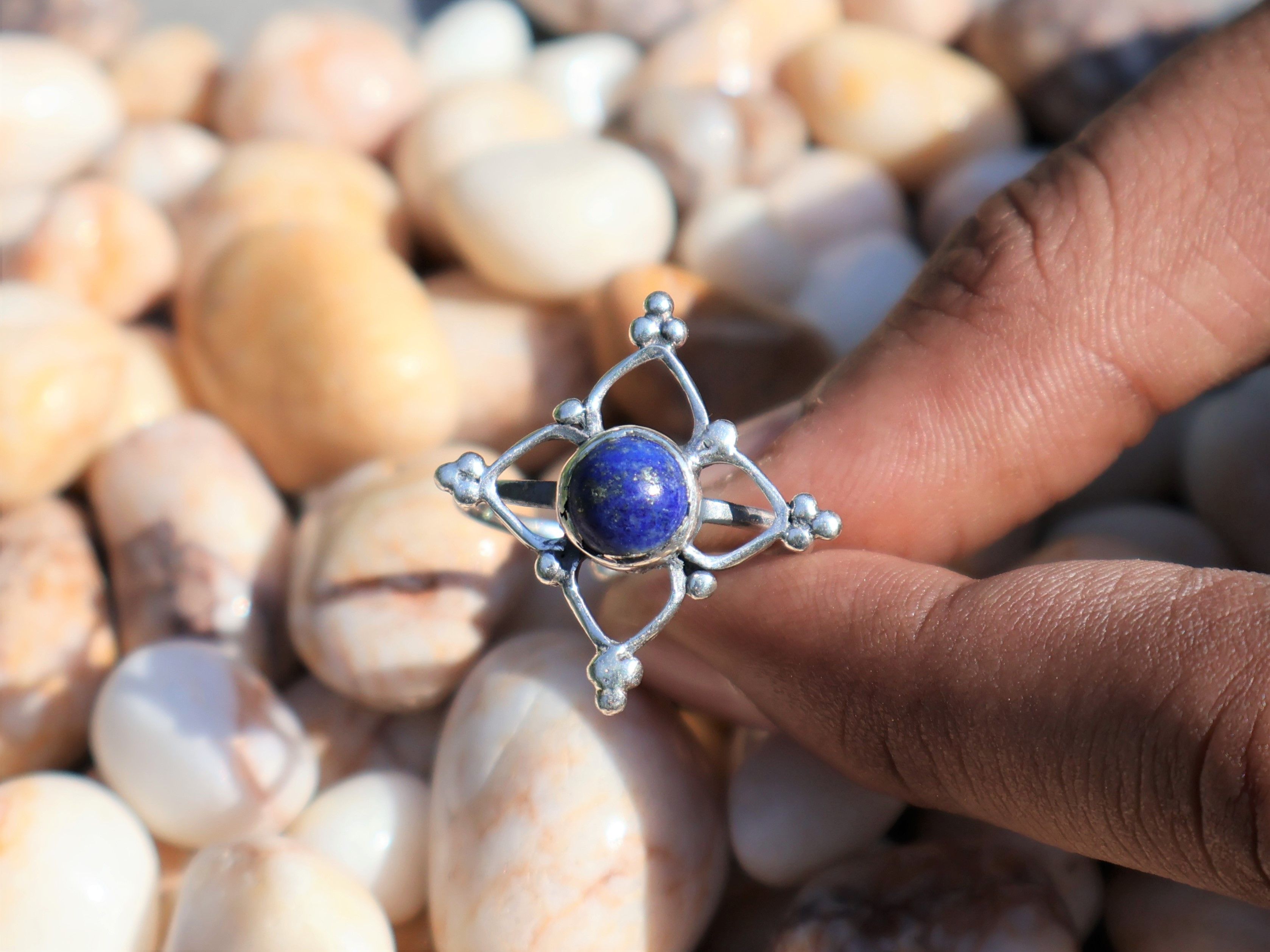 Handmade Lapis Lazuli Ring, 925 Sterling Silver, Handmade Women Ring, Size ONE SIZE - 5 Thumbnail
