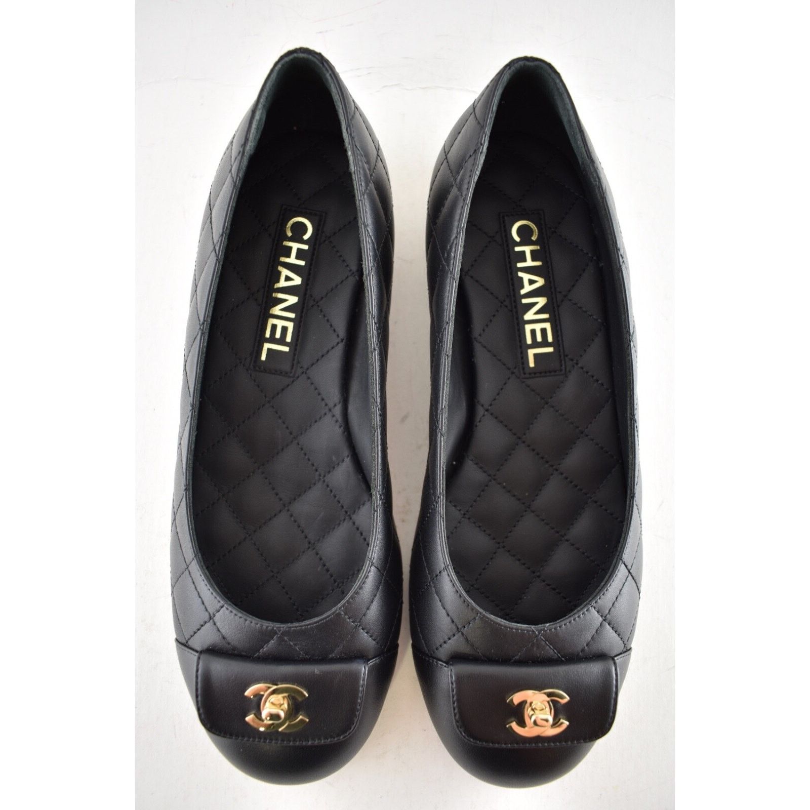 Chanel Chanel Black Leather Turnlock CC Quilted Ballet Flat 36.5c Size US 6.5 / IT 36.5 - 13 Thumbnail